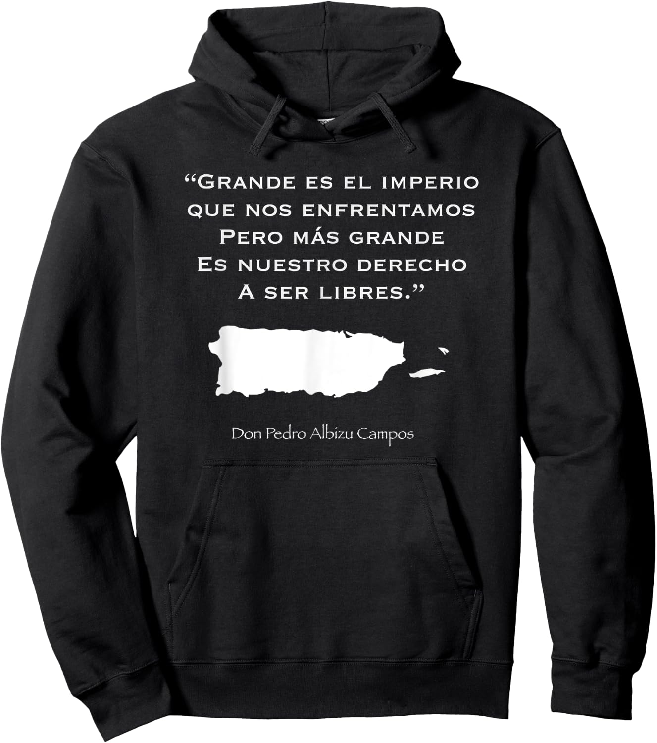 Pedro Albizu Campos Puerto Rico Boricua Short Sleeve Hoodie - Hoodie | Black