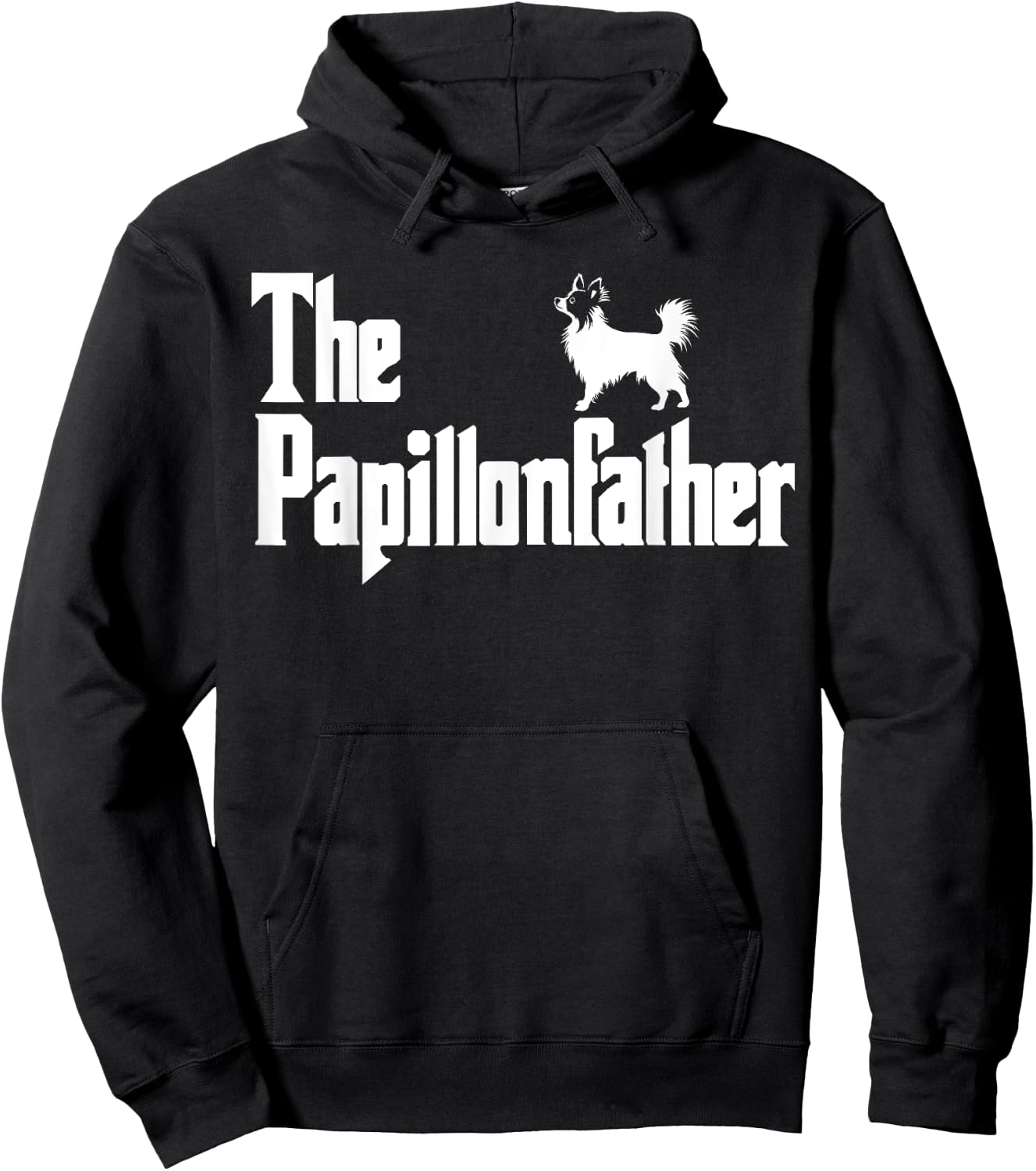 The PapillonFather Funny Papillon Dog Dad Men Hoodie - Hoodie | Black