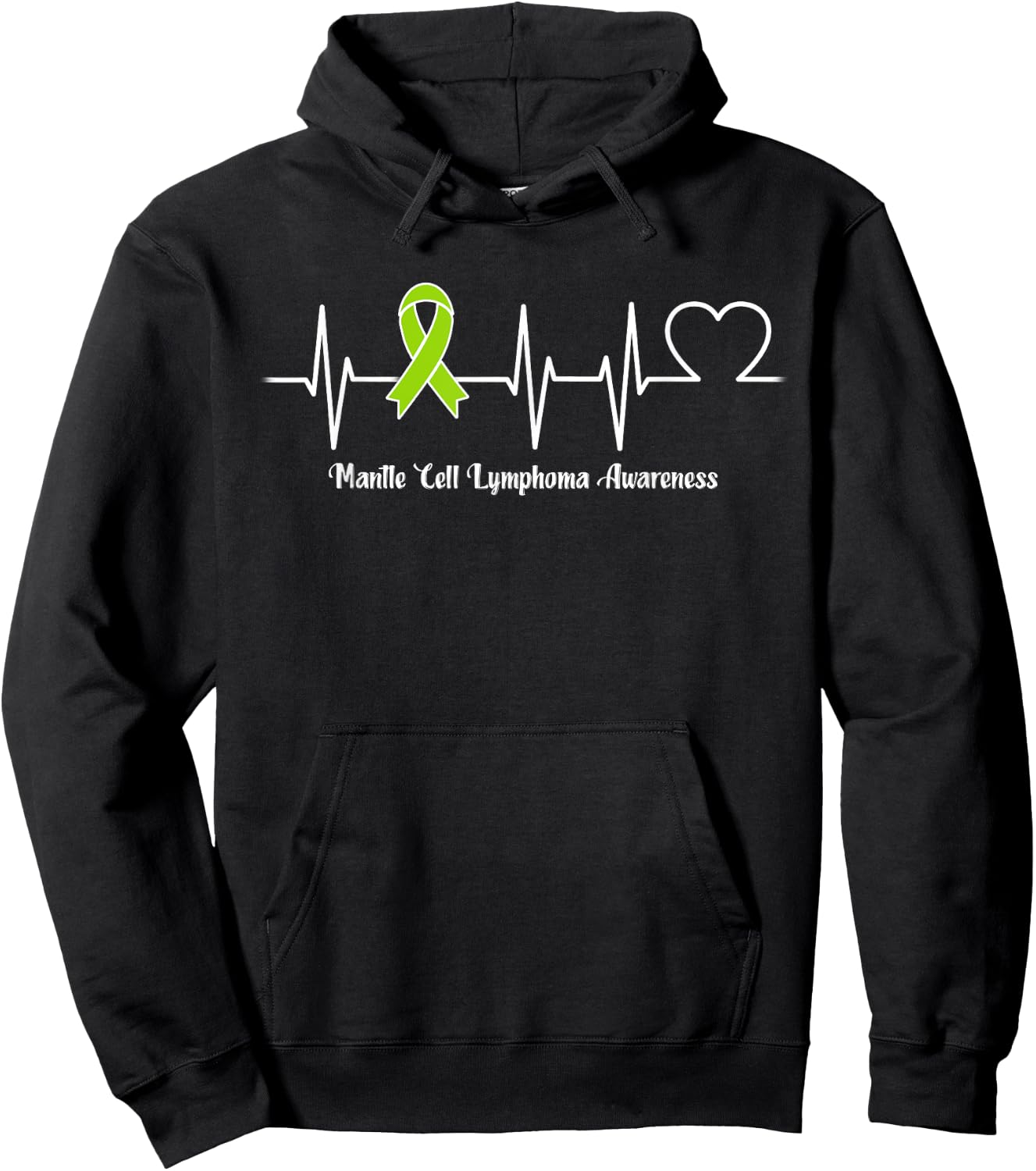 Heartbeat Mantle Cell Lymphoma Warrior Hoodie - Hoodie | Black