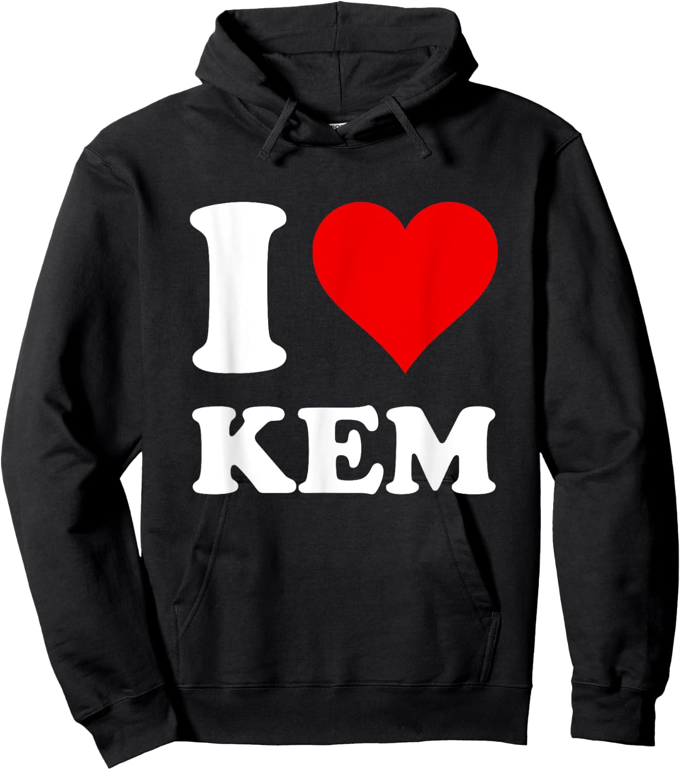 Red Heart I Love Kem Hoodie - Hoodie | Black