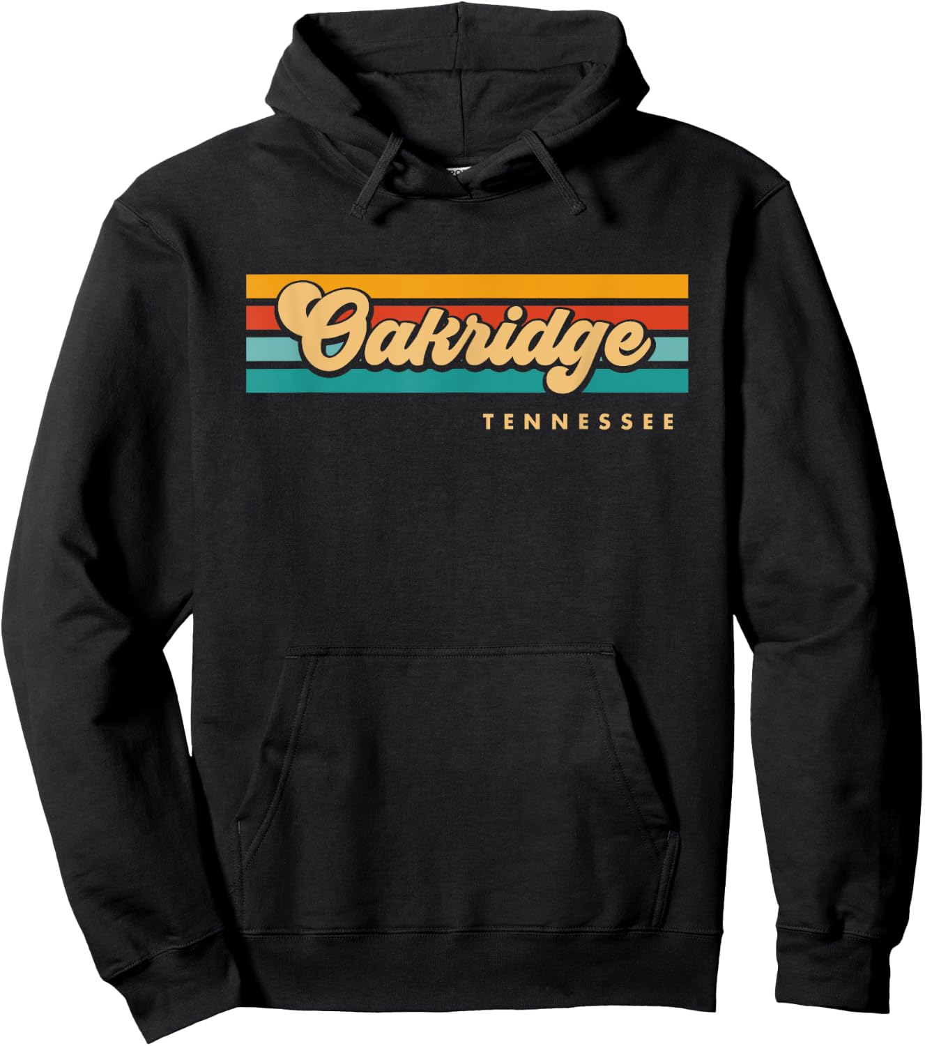 Vintage Sunset Stripes Oakridge, Tennessee Hoodie - Hoodie | Black