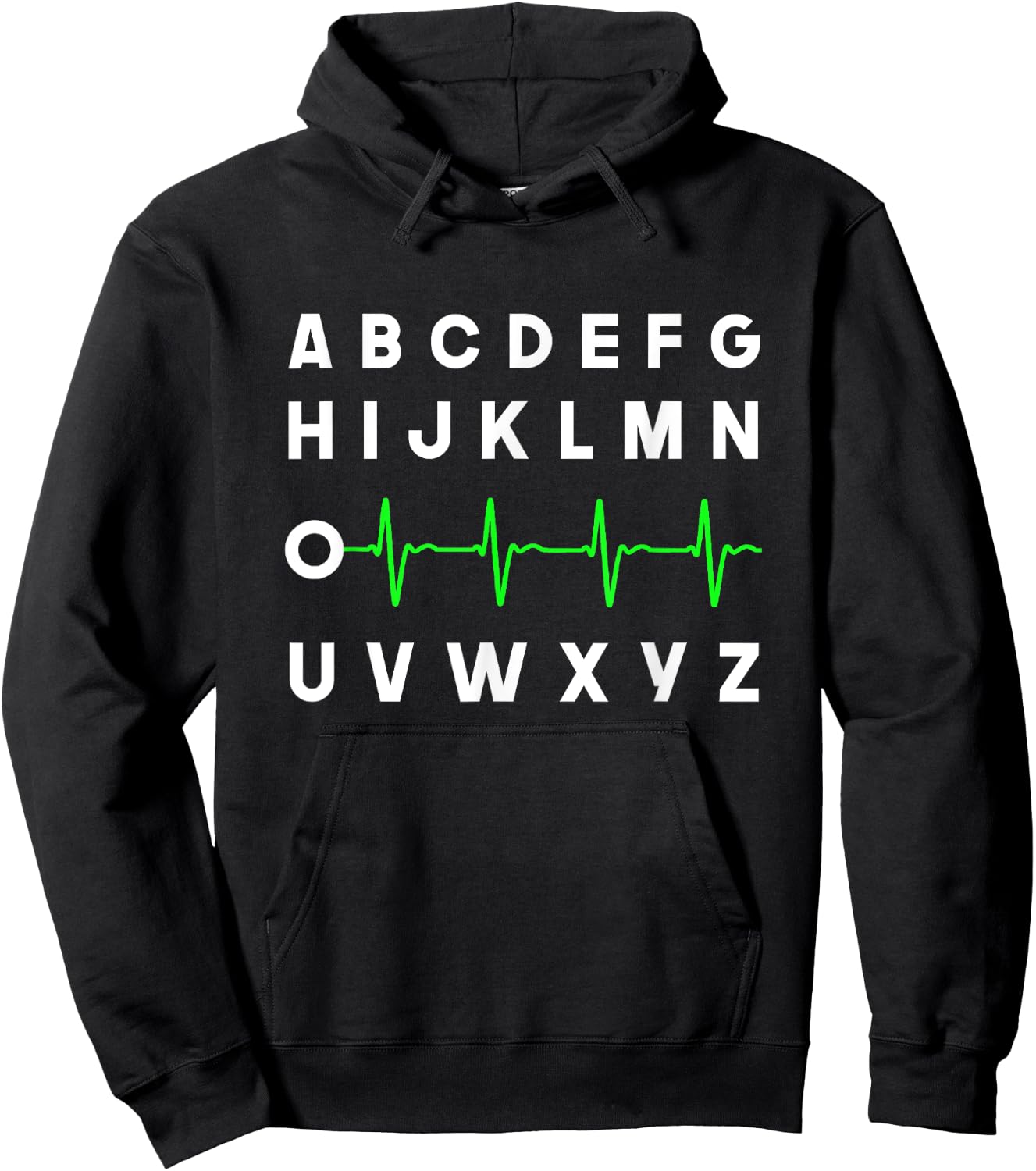 Nurse PQRST, ABC's Ekg Strip Alphabet, funny Nurse Meme Hoodie - Hoodie | Black