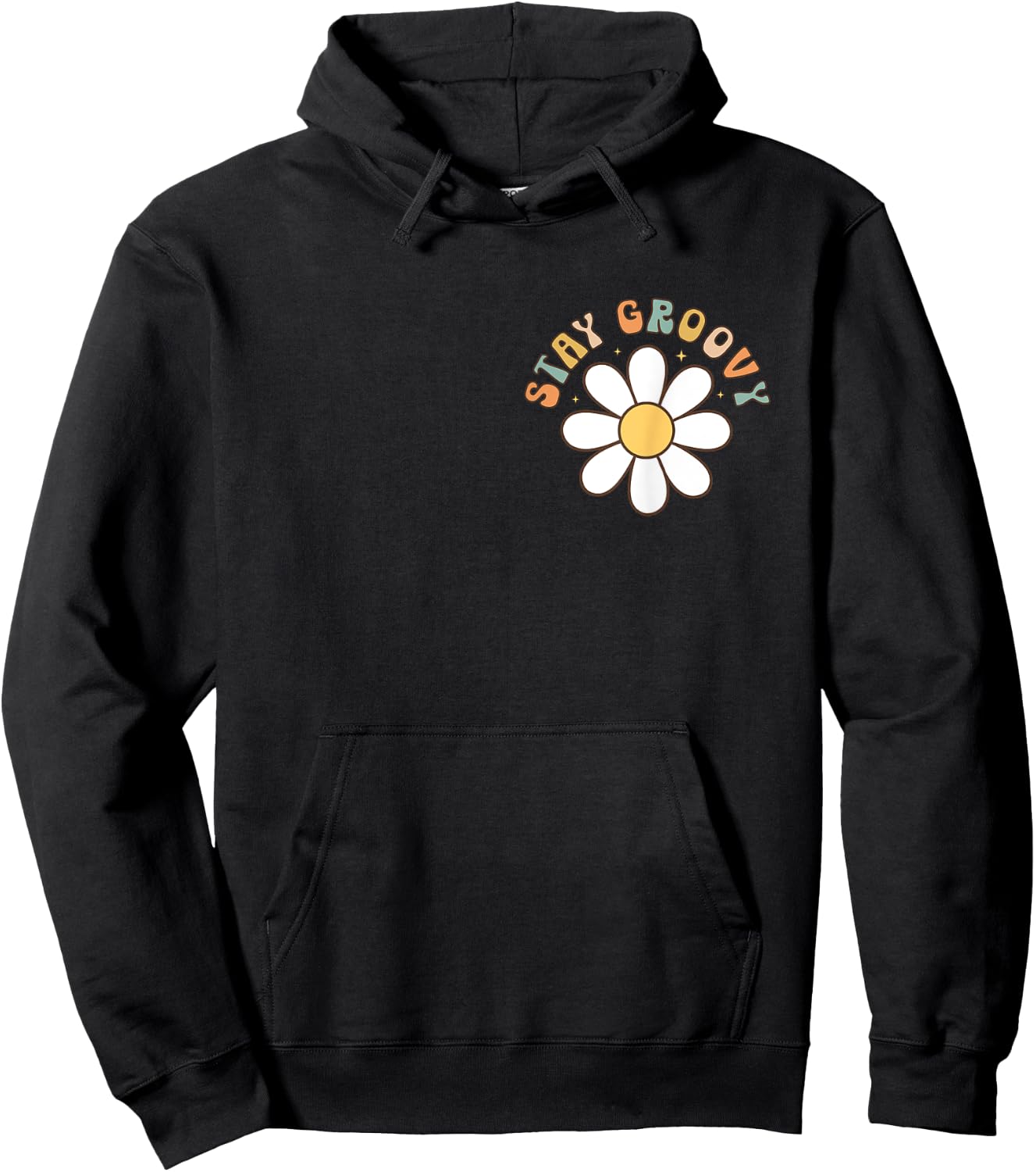 Stay Groovy Retro Hippie 60s 70s 80s Costume Theme Party Hoodie - Hoodie | Black
