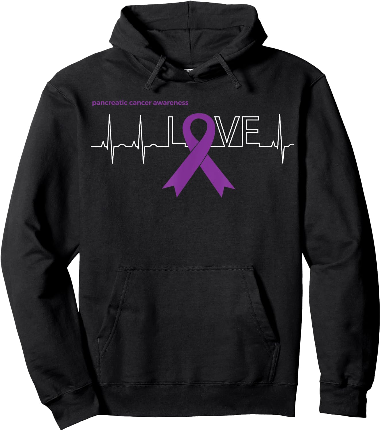 LOVE Ribbon Products Shirts for Pancreatic Cancer Awareness Hoodie - Hoodie | Black