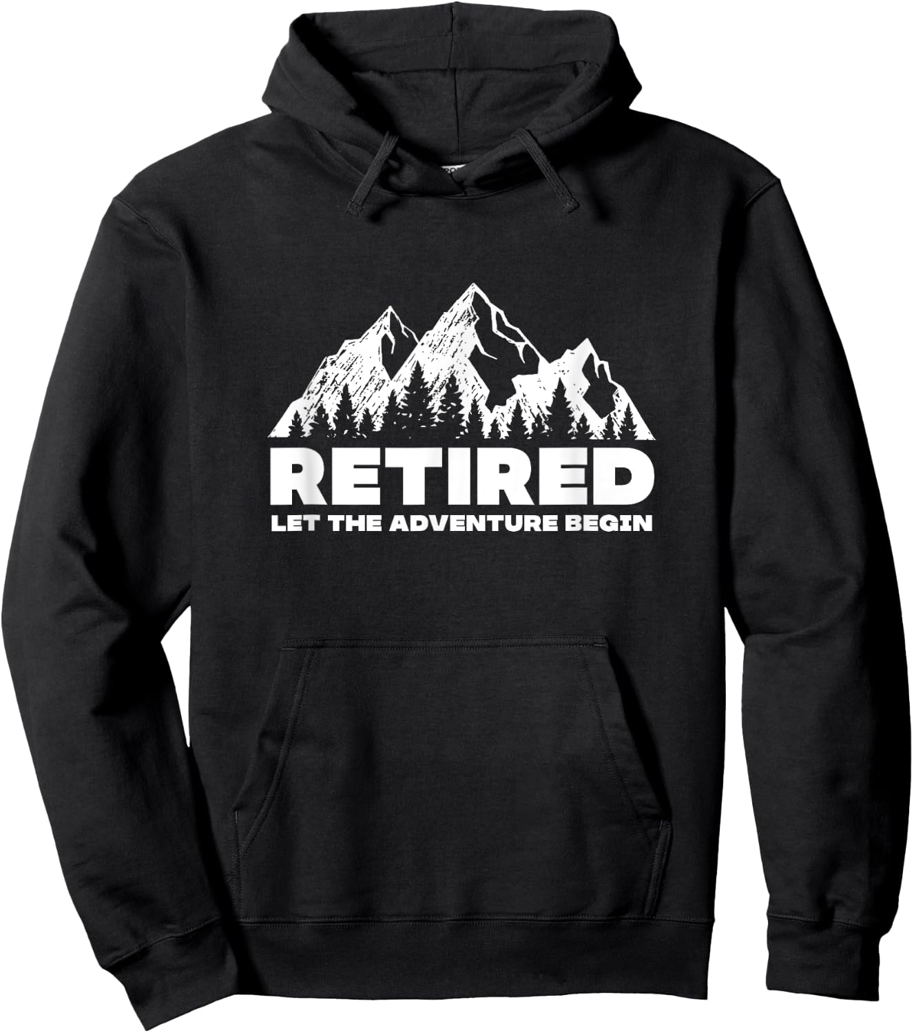 Retired Let The Adventure Begin Mountain Hoodie - Hoodie | Black