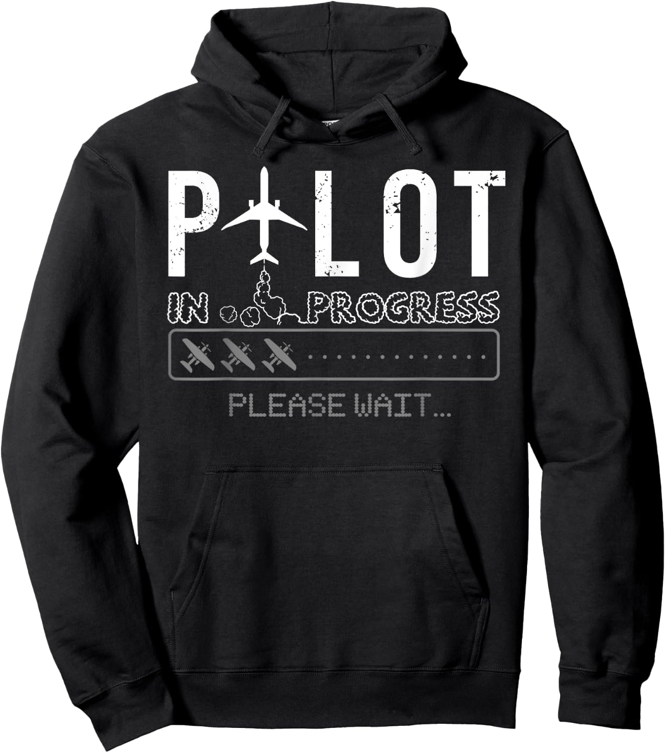 Pilot In Progress Funny Future Pilot Aviation Airplane Gift Hoodie - Hoodie | Black