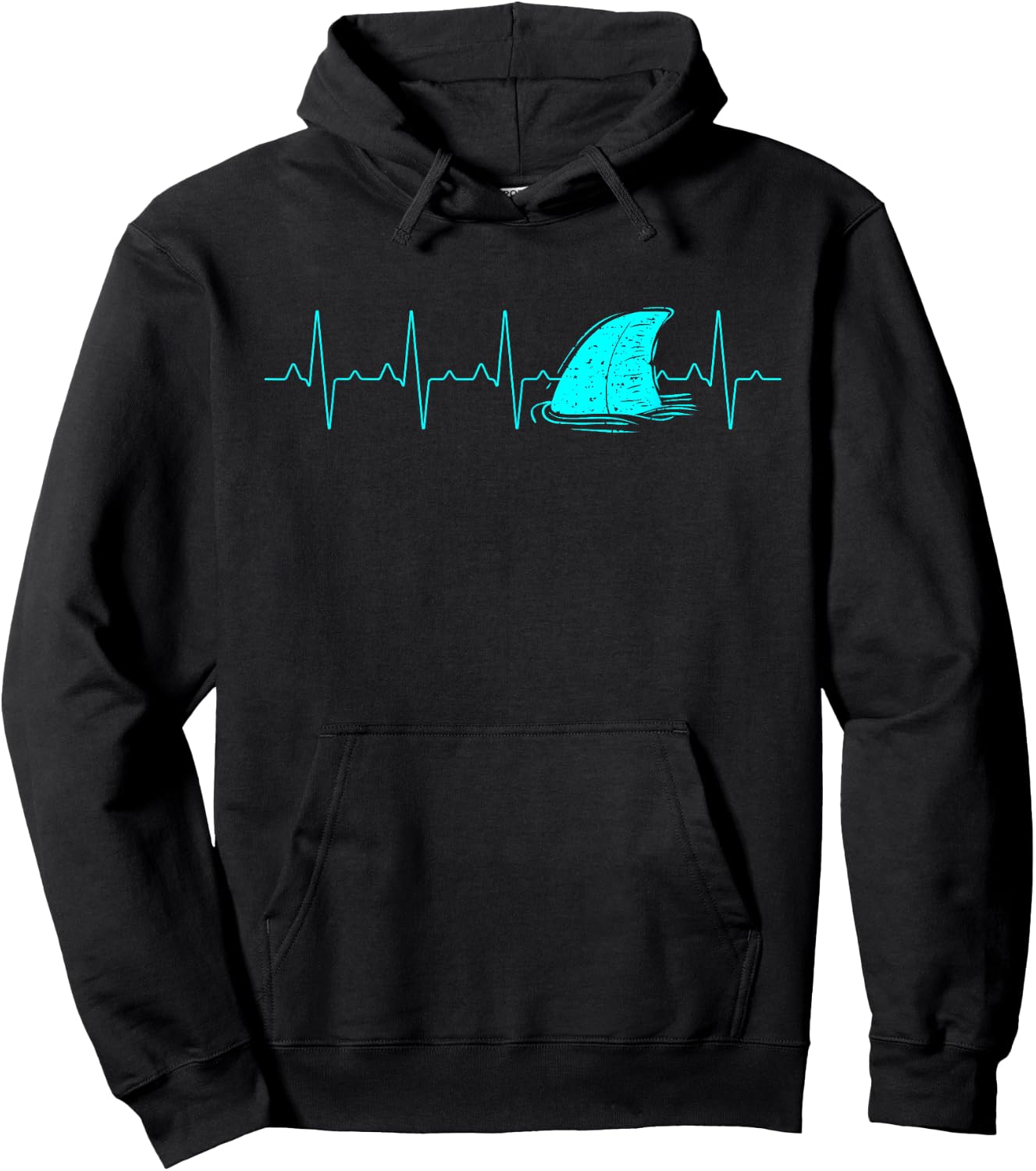 Ocean Animal Heartbeat Shark Hoodie - Hoodie | Black