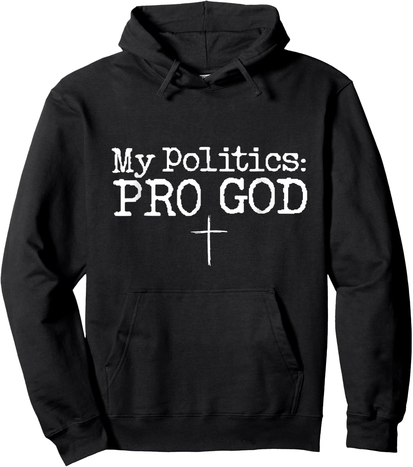 My Politics Pro God Jesus Funny Christian Cross Hoodie - Hoodie | Black