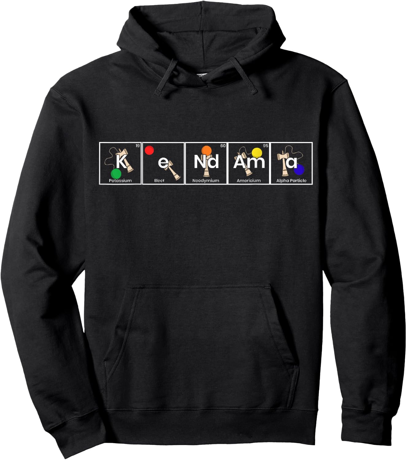 Kendama Elements Japanese Toy Sword And Ball Game Gift Hoodie - Hoodie | Black