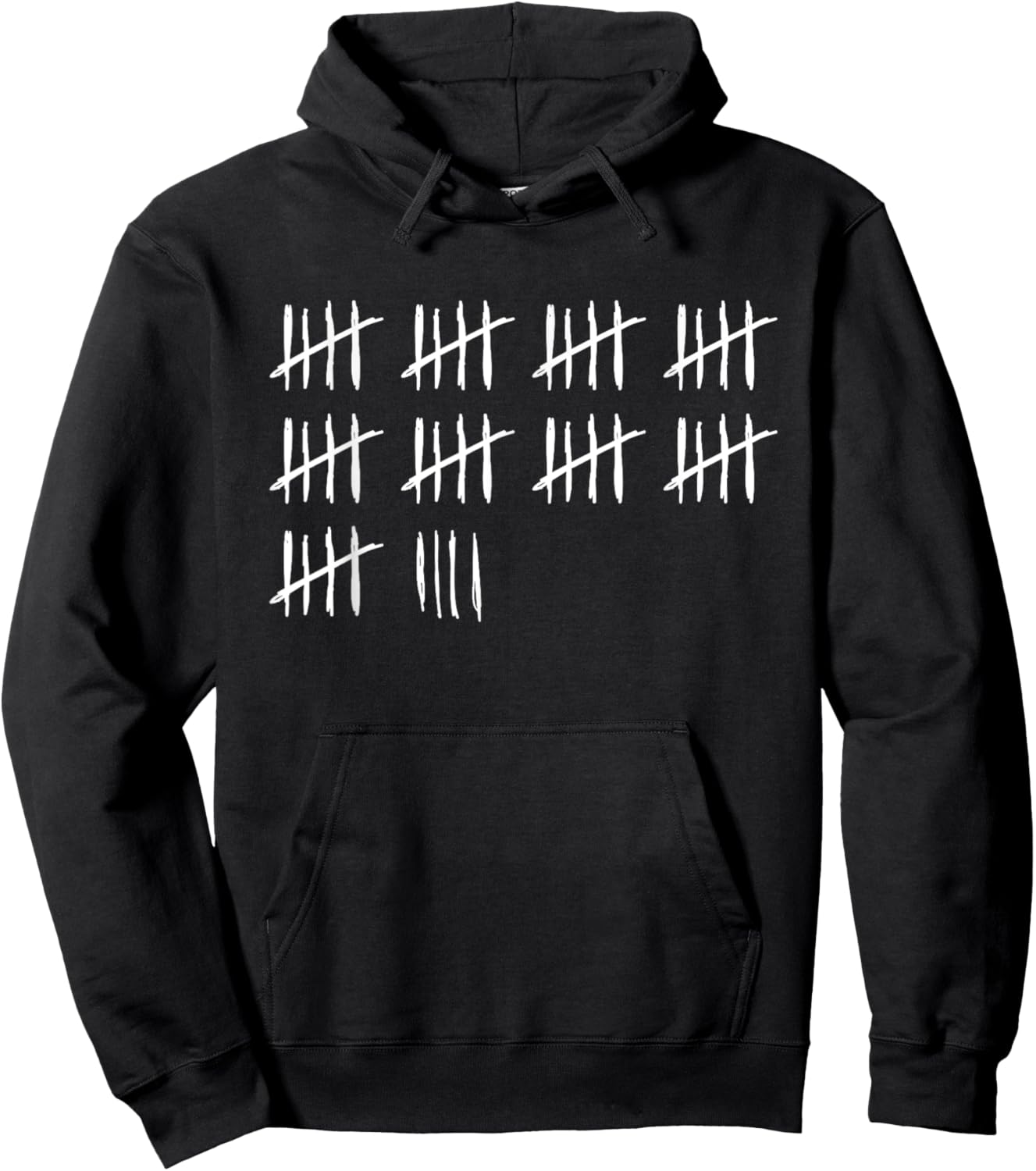49 Years Done 49th Birthday Old Funny Tally Marks Counting Hoodie - Hoodie | Black