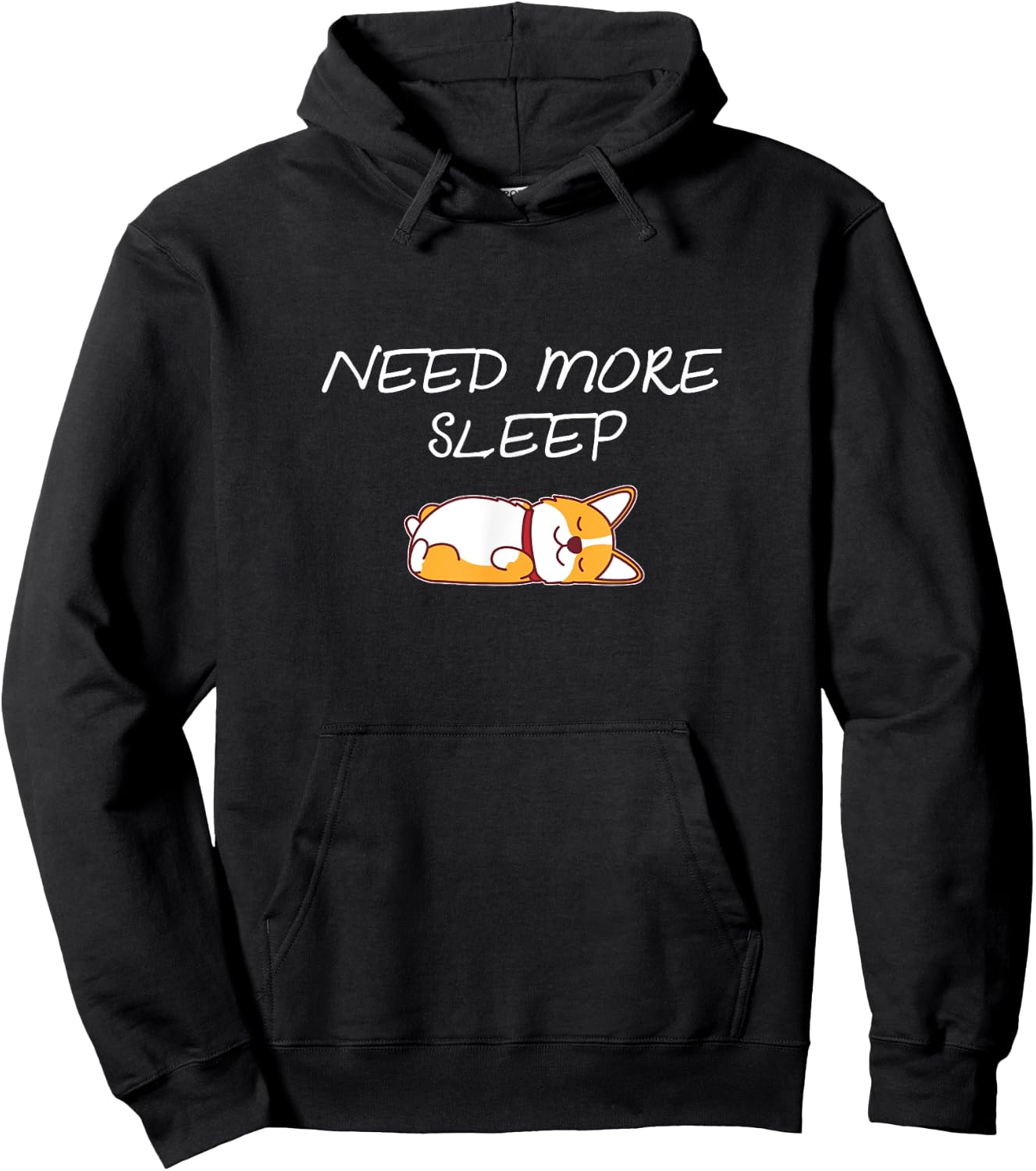 Need more Sleep Corgi Dog Pajama for Bedtime Women Girls Kids Hoodie - Hoodie | Black