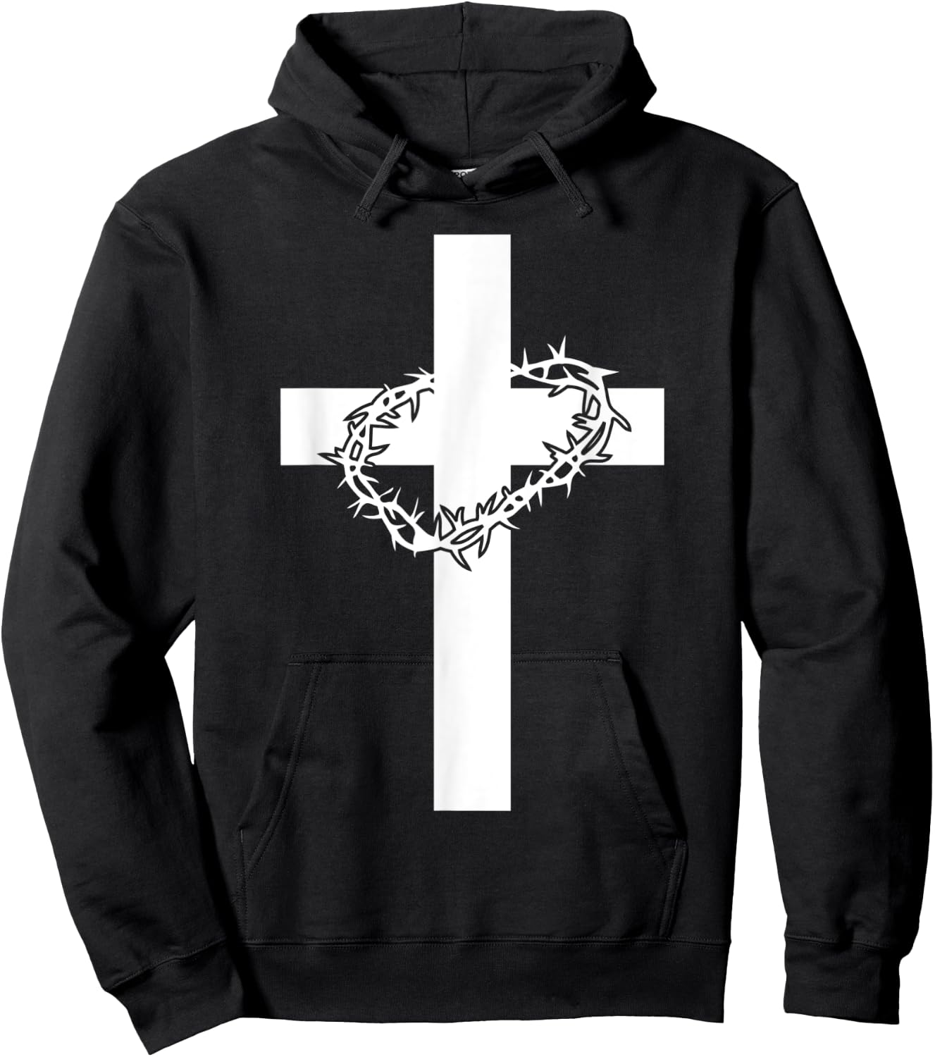 Cross Crown Of Thorns Jesus Christ Martyr Christianity Hoodie - Hoodie | Black
