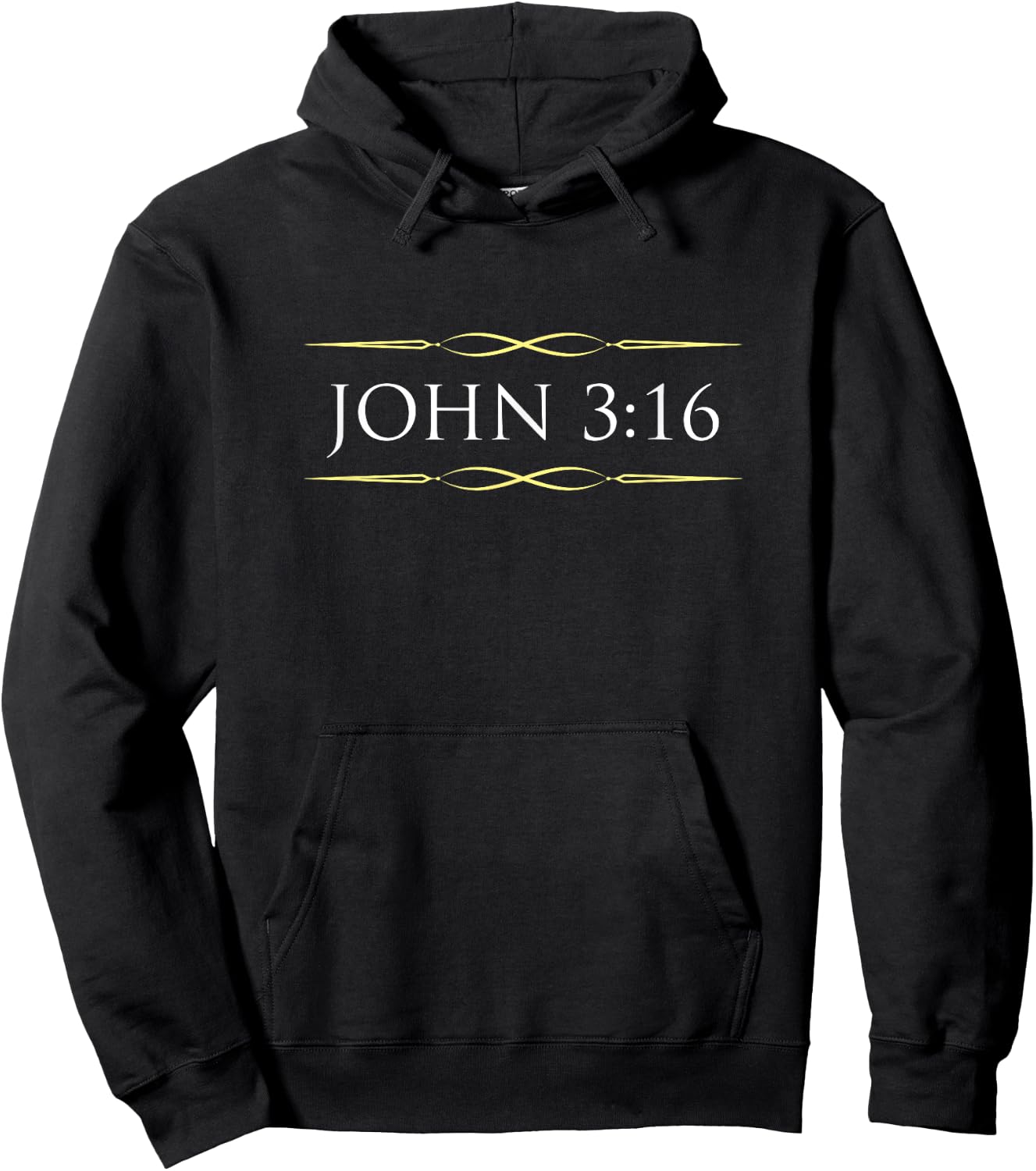 John 3-16, Christian Bible, Classic Text Style Hoodie - Hoodie | Black