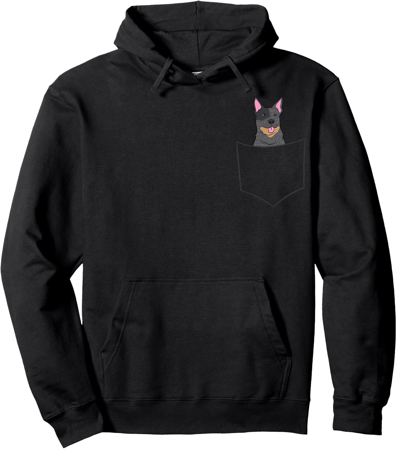 Blue Heeler Dog In The Pocket Australian Cattle Dog Heeler Men Women Girls Kids Hoodie - Hoodie | Black