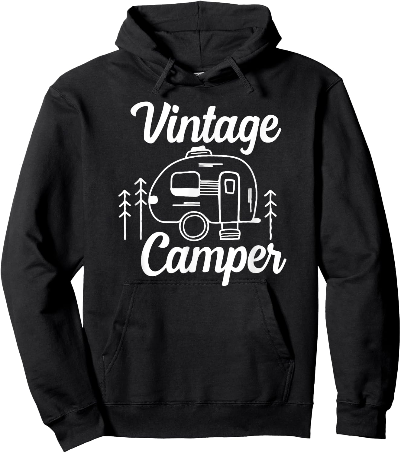 Vintage Camper - Funny Old People Design - Camping Theme Hoodie - Hoodie | Black