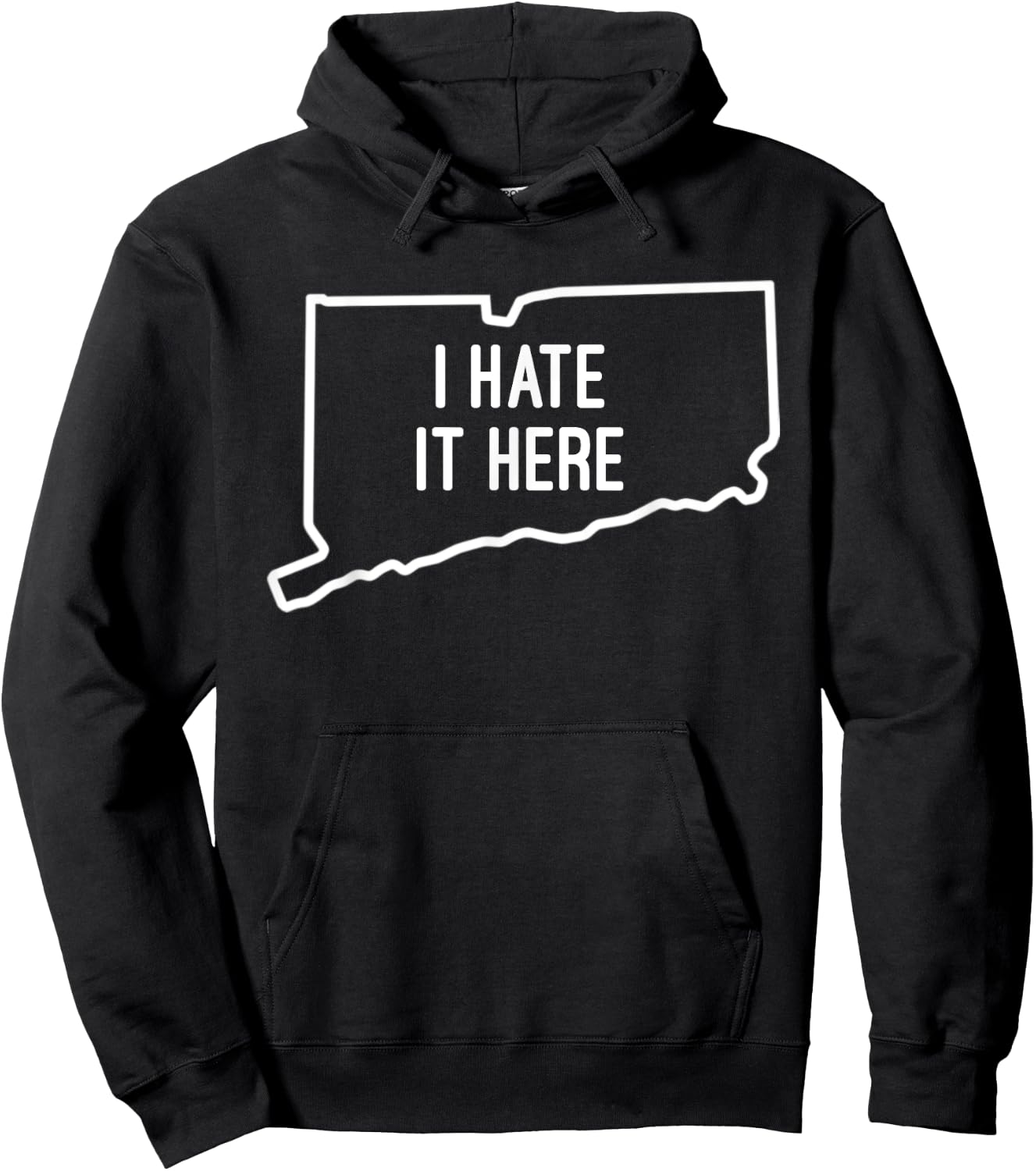 I Hate It Here Connecticut State CT Funny Joke Hoodie - Hoodie | Black