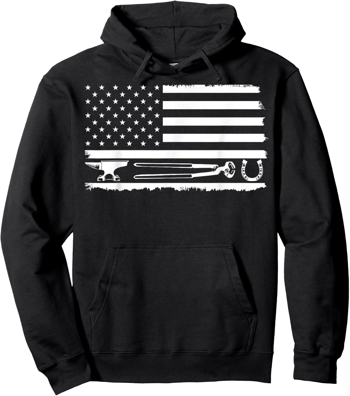 Funny Farrier Gift Cool Farrier Tools American Flag Hoodie - Hoodie | Black