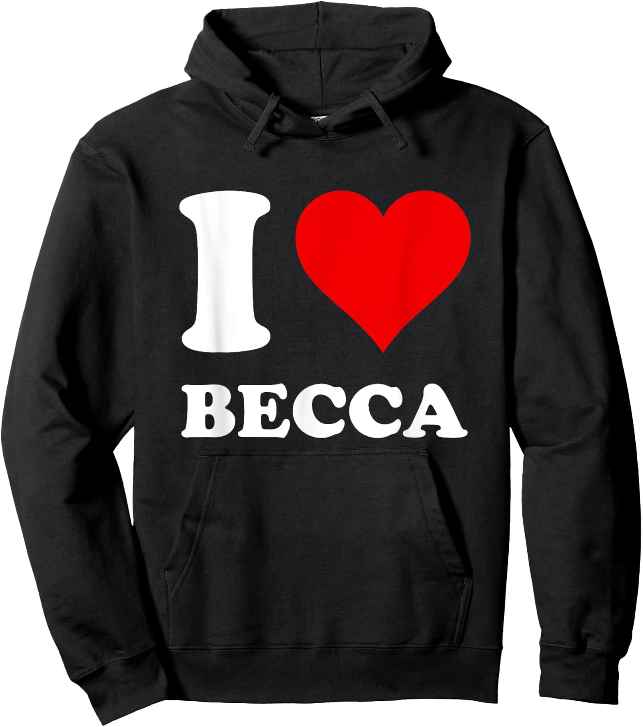 Red Heart I Love Becca Hoodie - Hoodie | Black