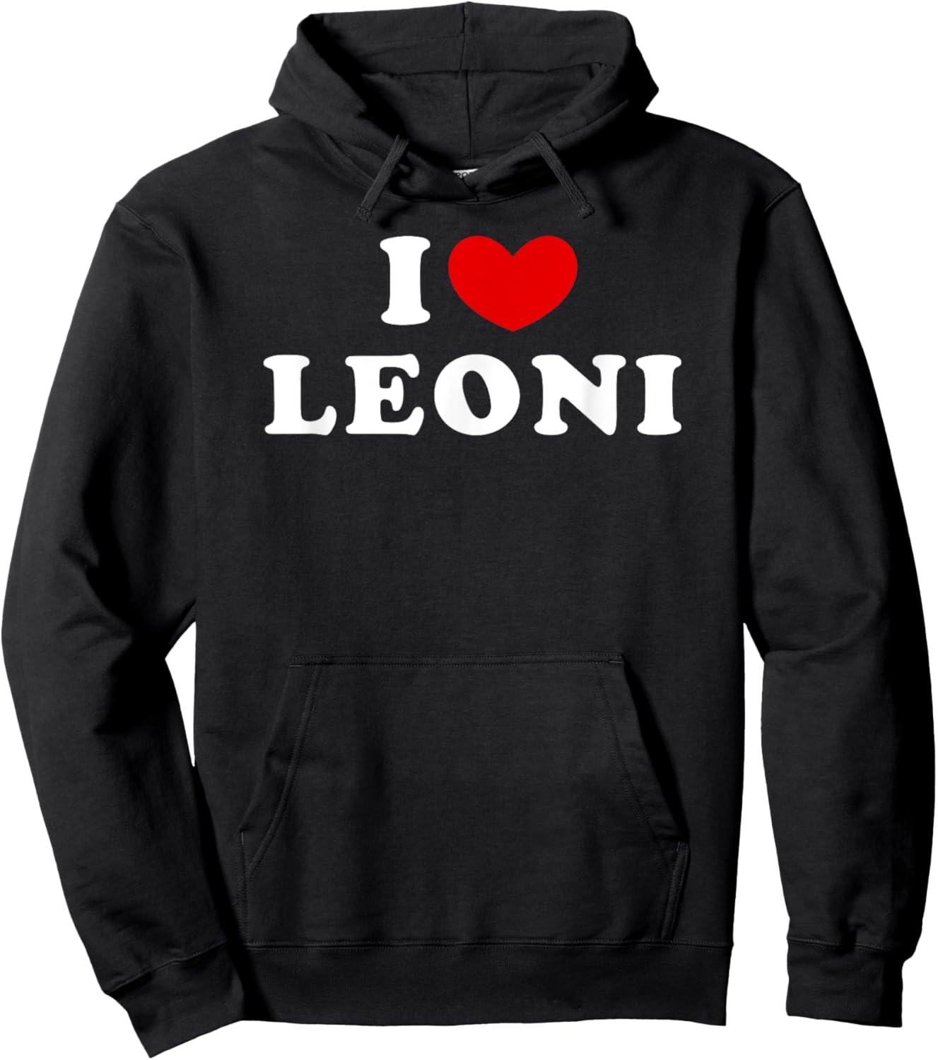 I Love Leoni, I Heart Leoni Hoodie - Hoodie | Black