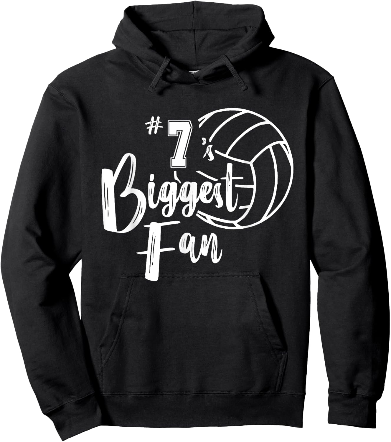 Seven 7 Biggest Fan Shirt Volleyball Mom Volleyball Dad Hoodie - Hoodie | Black