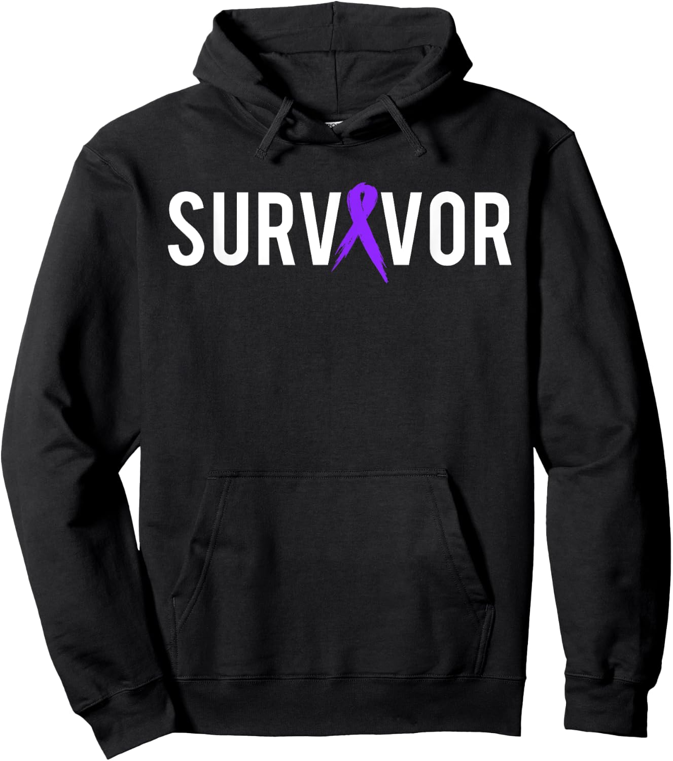 Pancreatic Cancer Survivor Design Gift With Support Ribbon Hoodie - Hoodie | Black