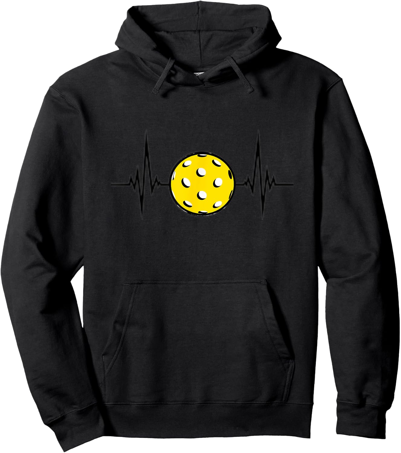 Pickleball is life - heartbeat with Pickleball - funny Hoodie - Hoodie | Black