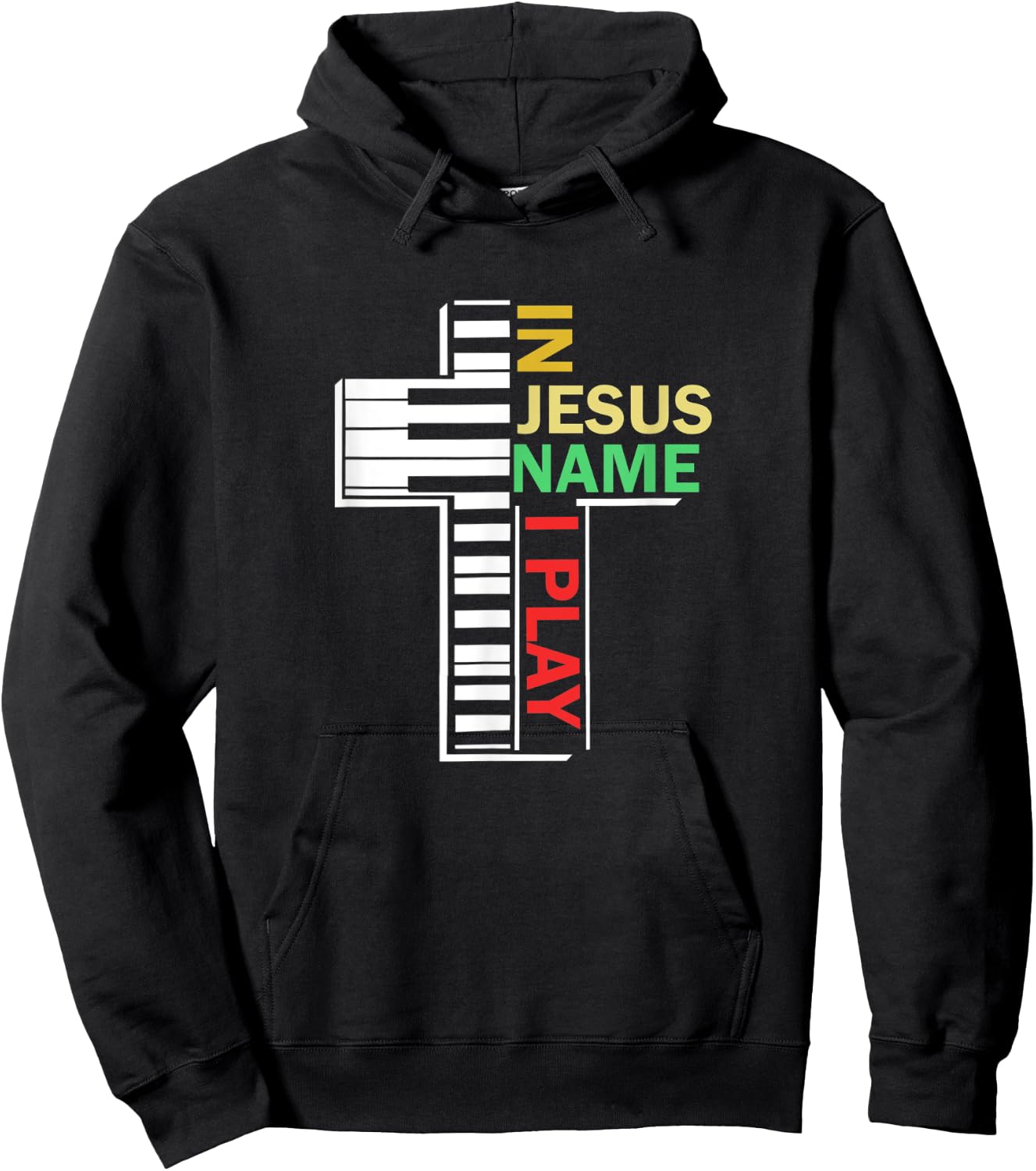 In Jesus' Name I Play Piano Christian Music Hoodie - Hoodie | Black