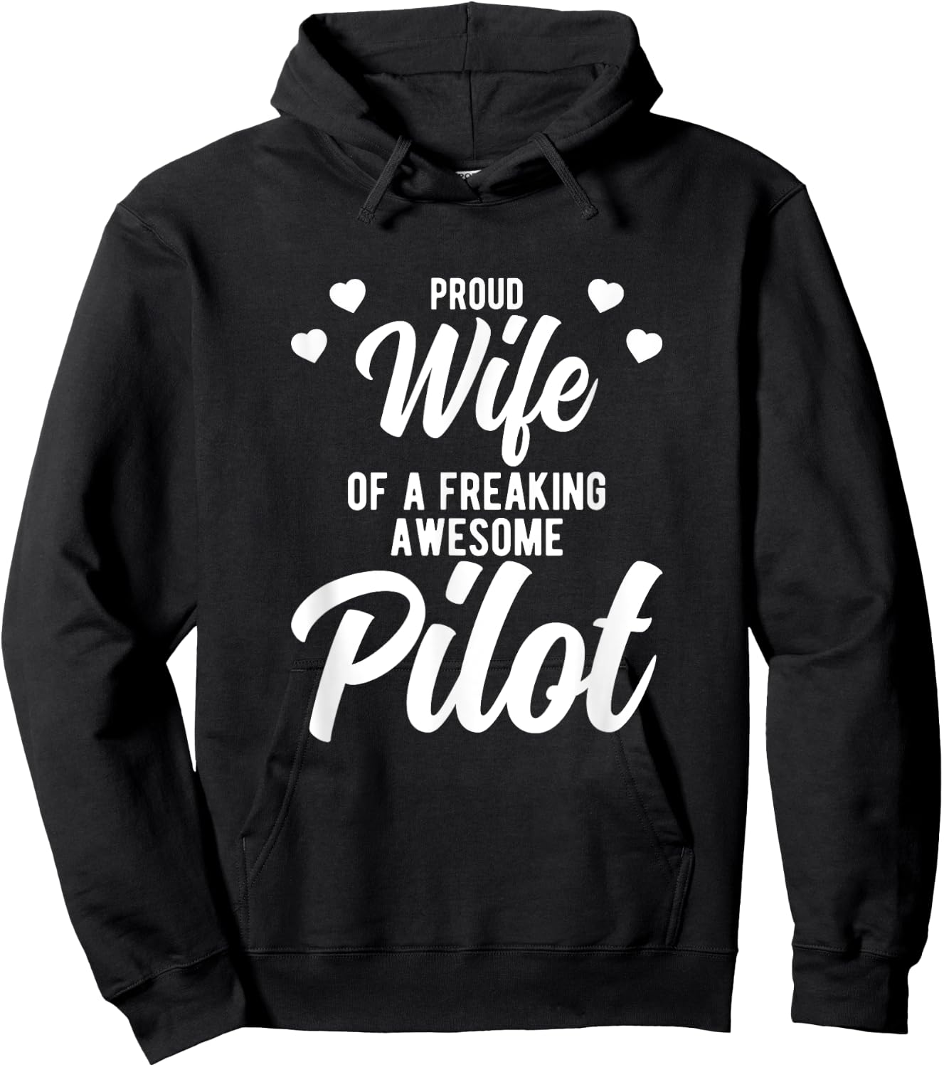 Airplane Husband Phrase Pilot Wife Hoodie - Hoodie | Black