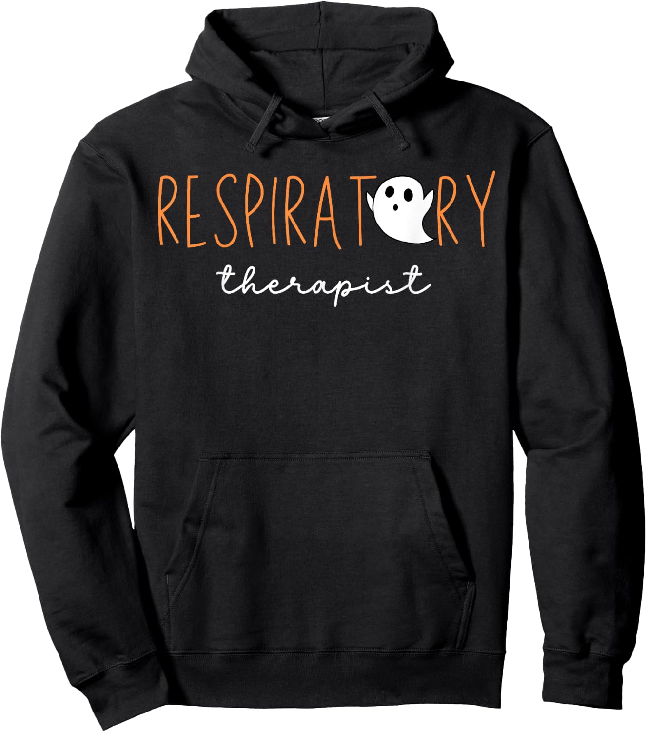 Respiratory Therapist Cute Ghost Funny RT Halloween Costume Hoodie - Hoodie | Black