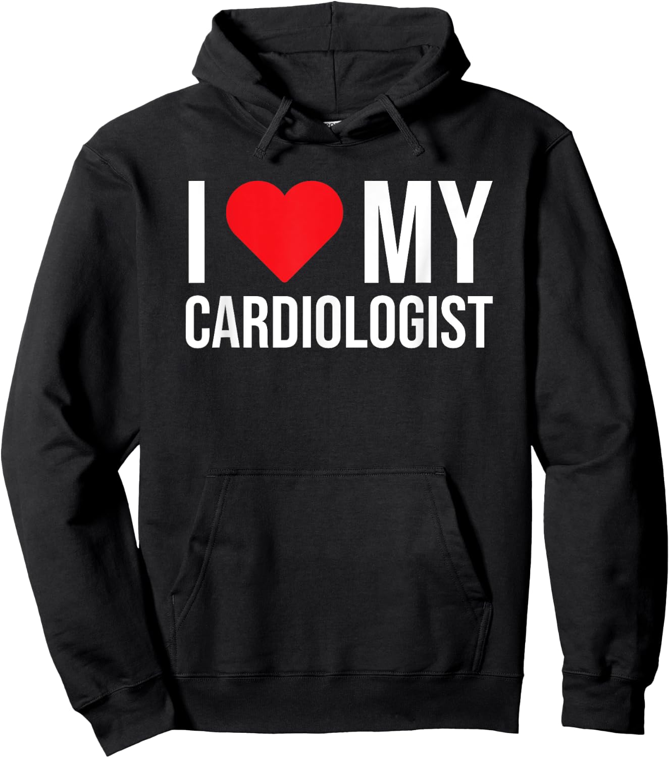 I Love My Cardiologist Cute Doctor Mom Girlfriend Wife Hoodie - Hoodie | Black