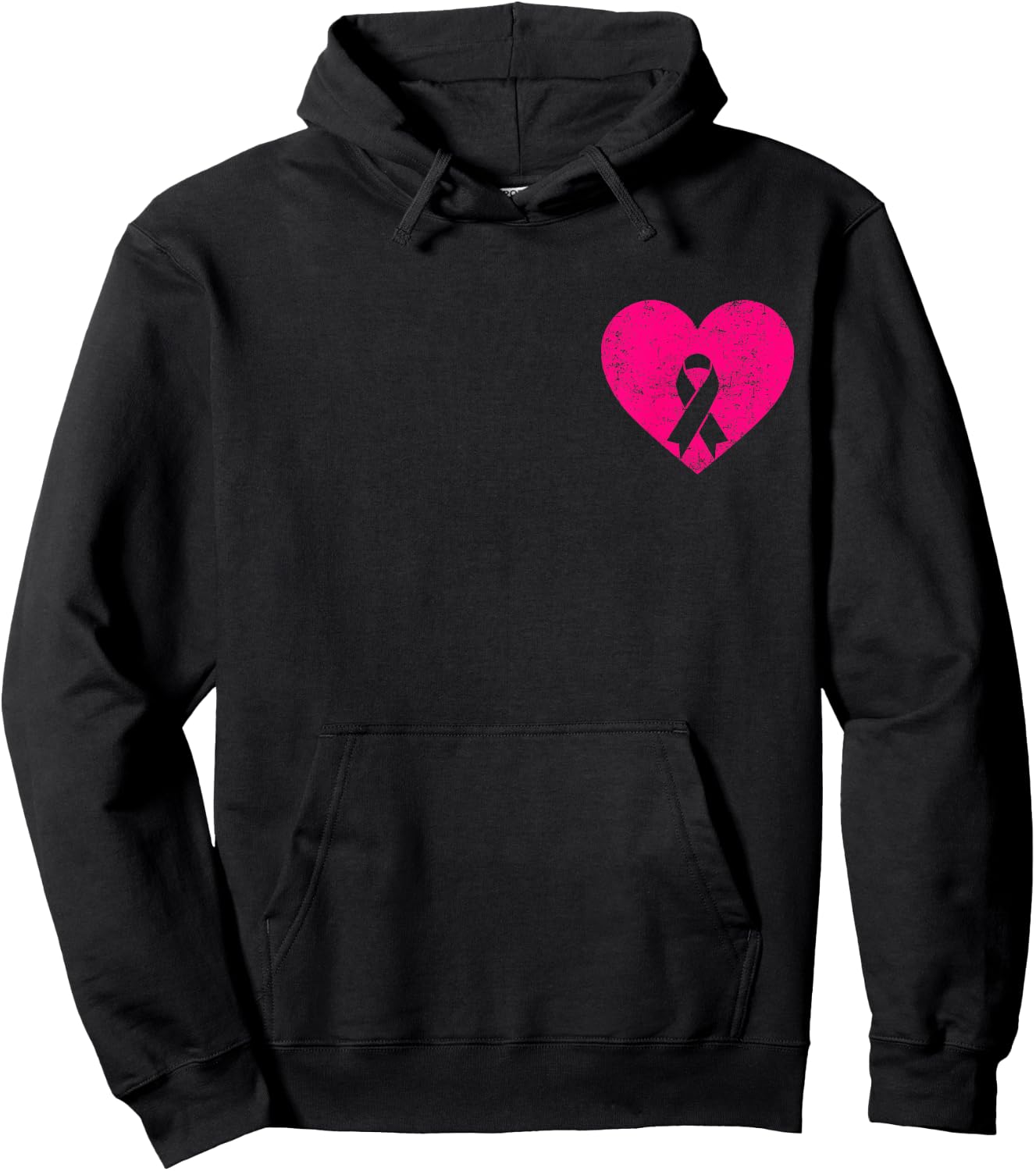 Heart Pink Breast Cancer Awareness Women Warrior Hoodie - Hoodie | Black