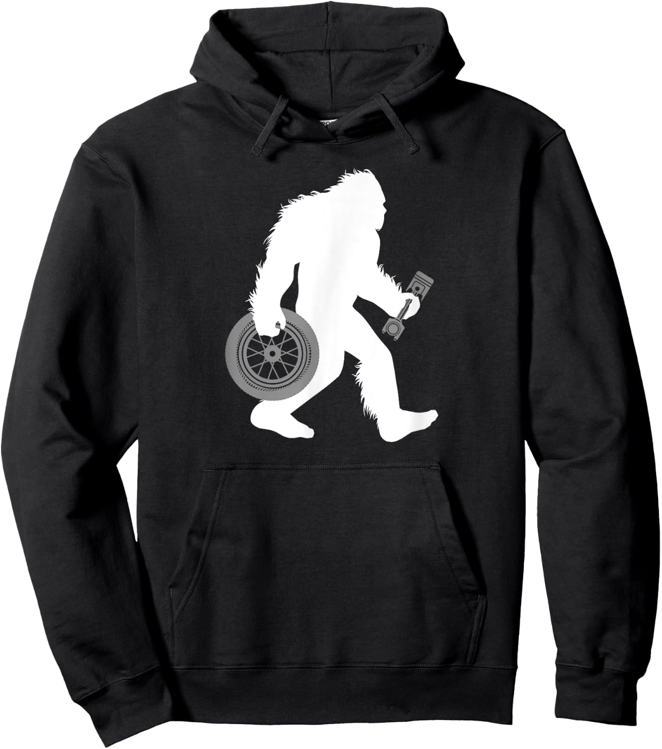 Bigfoot Car Mechanic Sasquatch Tire Technician Cryptid Hoodie - Hoodie | Black