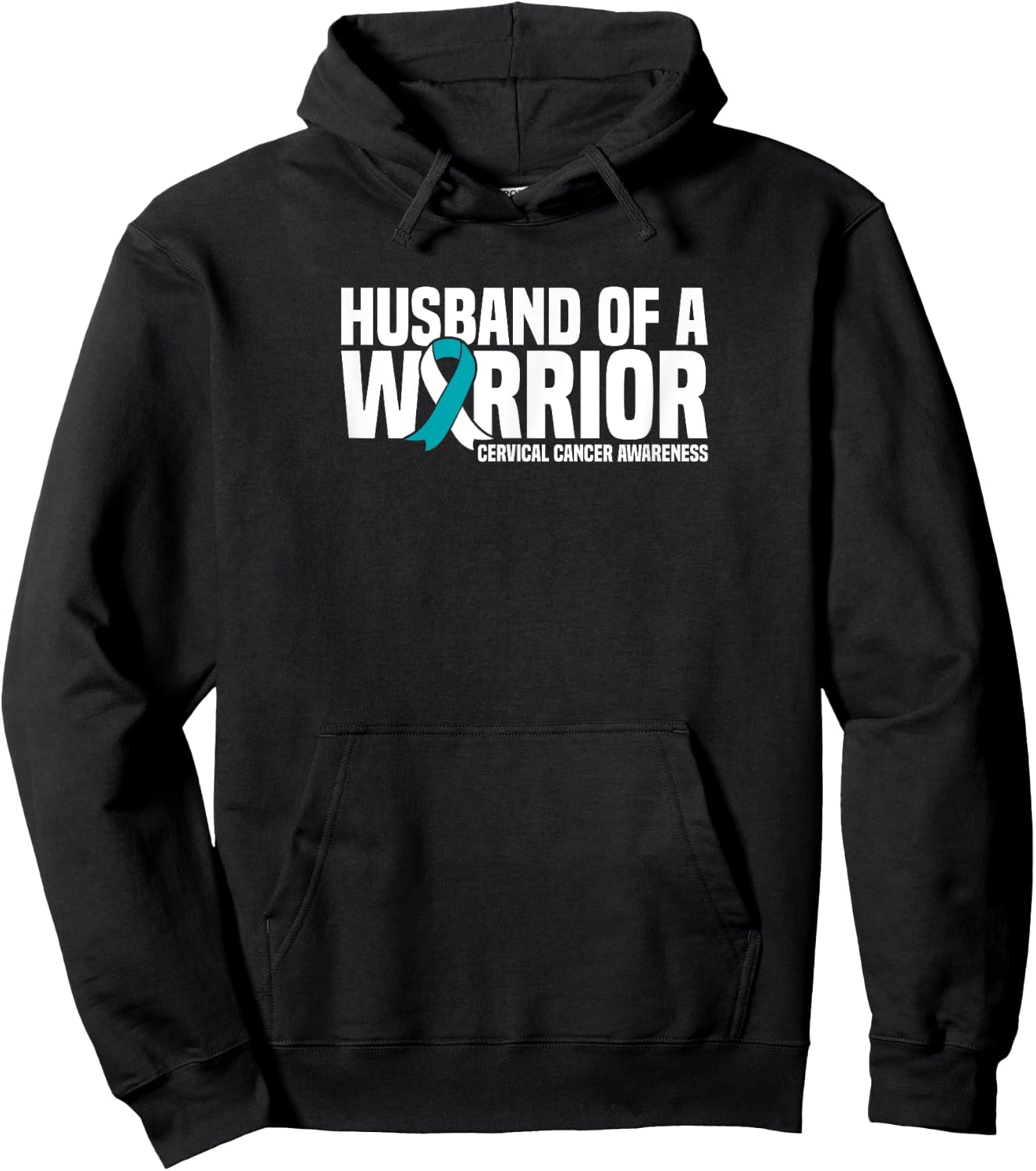 Husband of a Warrior Cervical Cancer Awareness Hoodie - Hoodie | Black