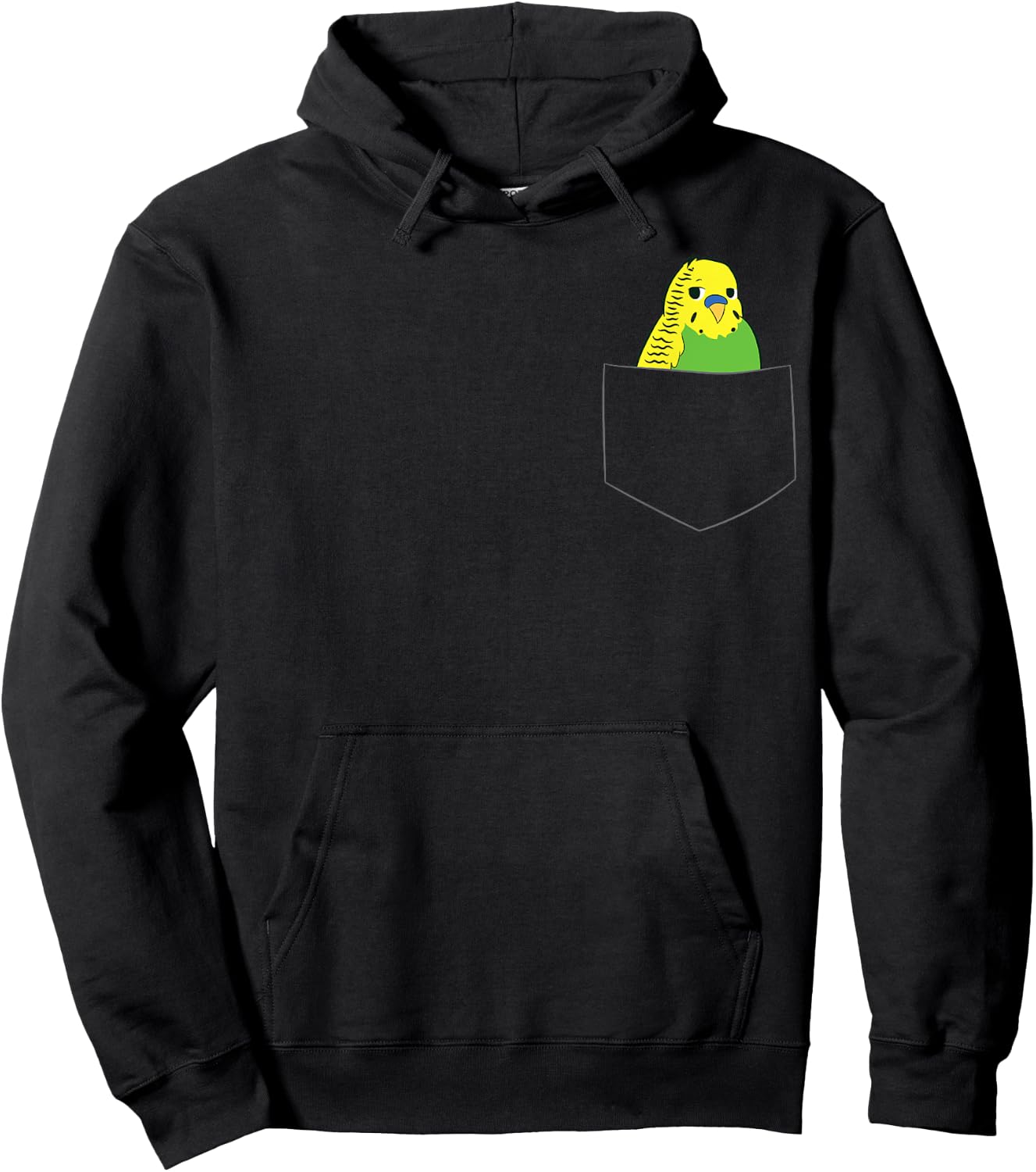 Cute Parakeet In Pocket Budgie Bird In Pocket Budgerigar Hoodie - Hoodie | Black