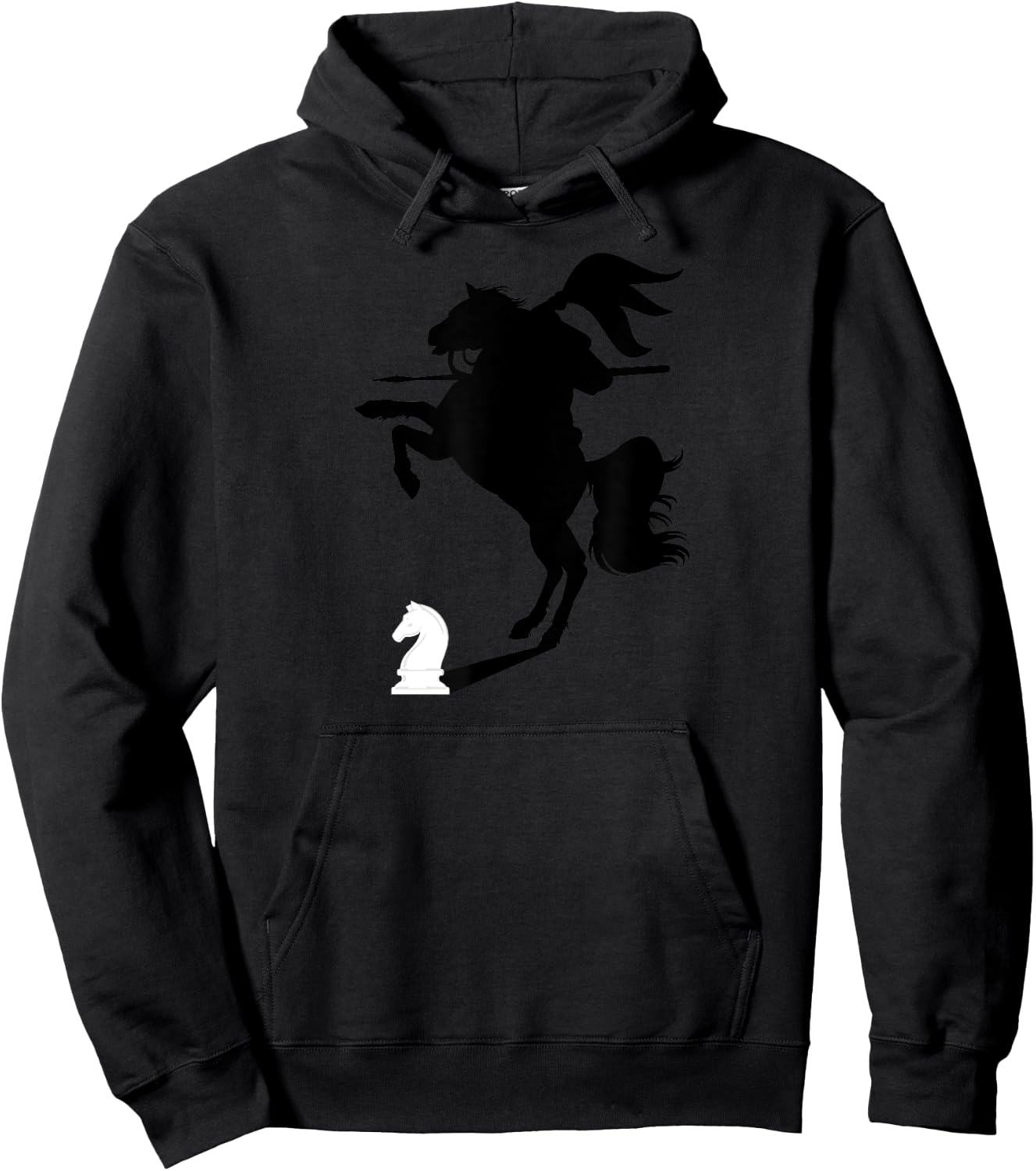 Chess Knight With Shadow of Knight on a Horse Chess Lover Hoodie - Hoodie | Black