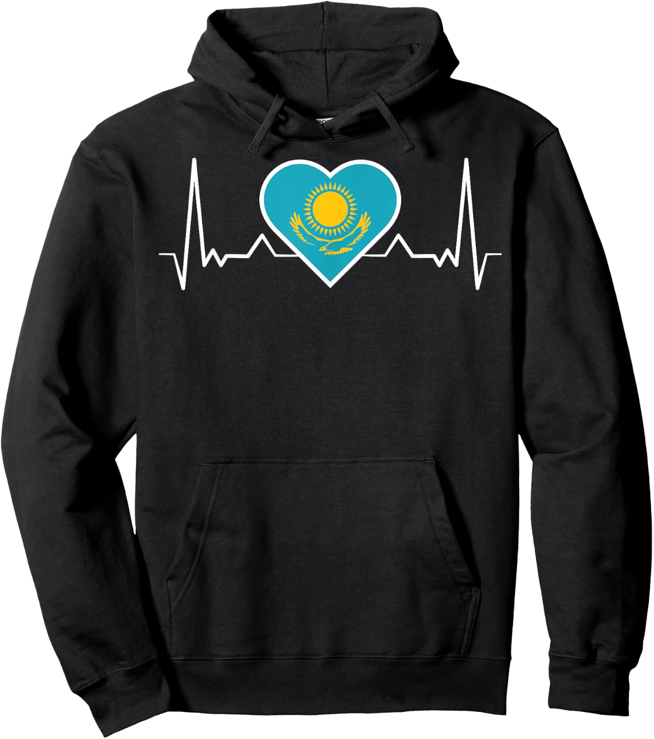 Republic of Kazakhstan Kazakhstan Kazakh Flag Horse Hoodie - Hoodie | Black