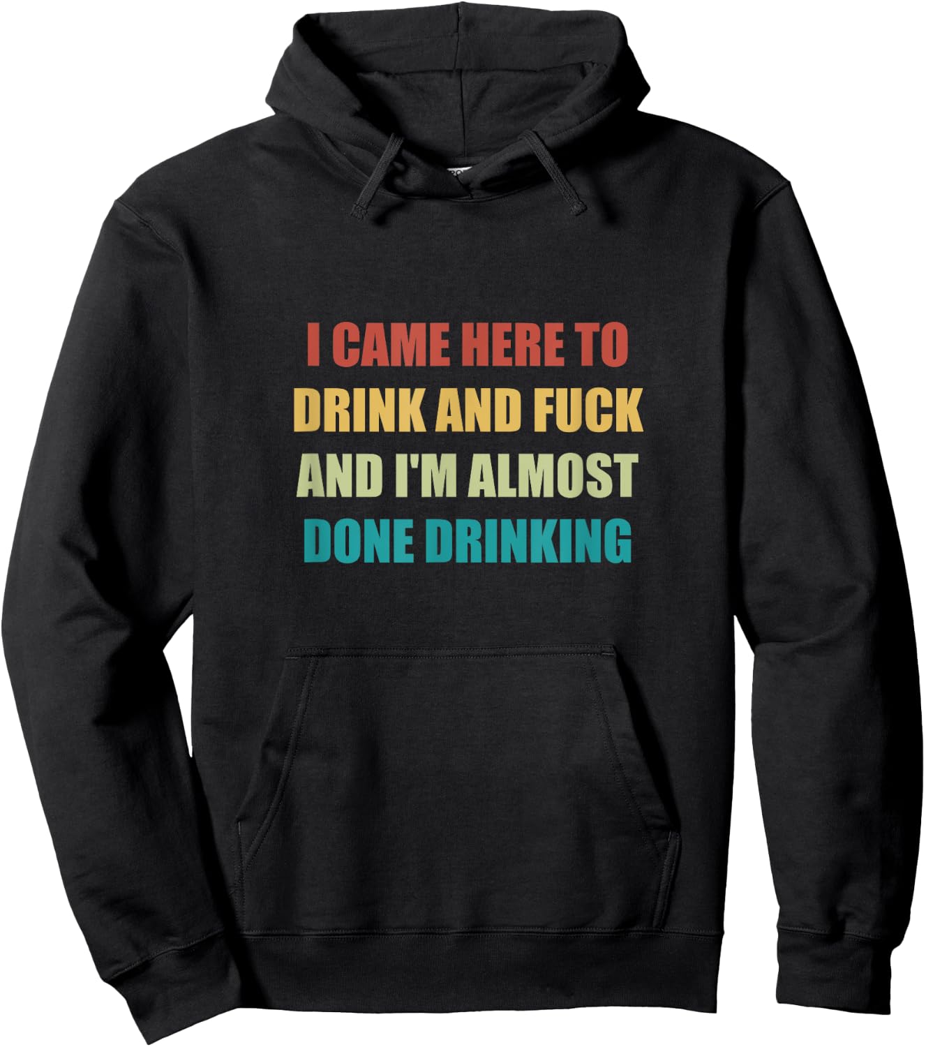 I Came Here To Drink And Fuck And I'm Almost Done Drinking Hoodie - Hoodie | Black