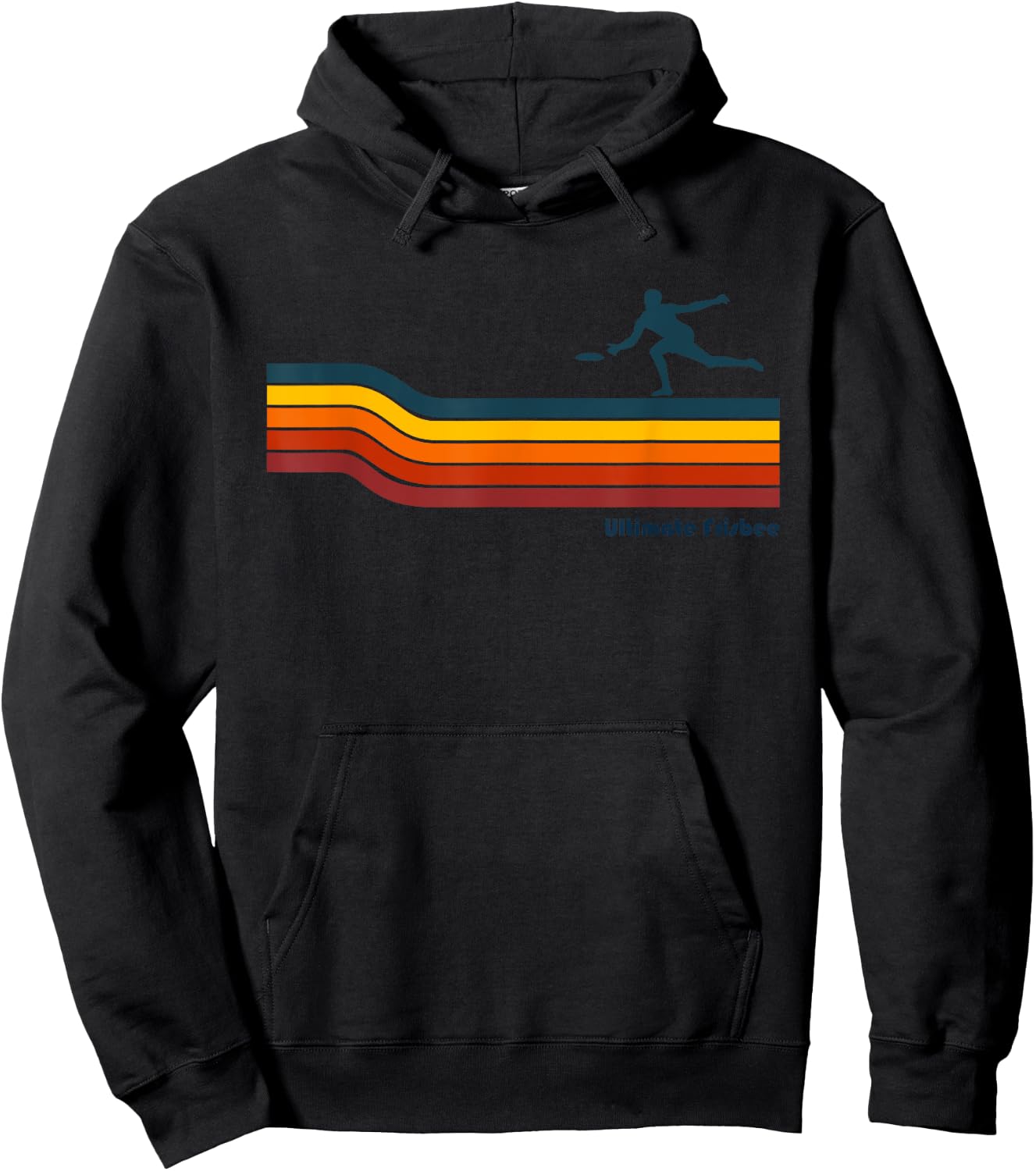 Ultimate Frisbee Retro Color Lines Hoodie - Hoodie | Black
