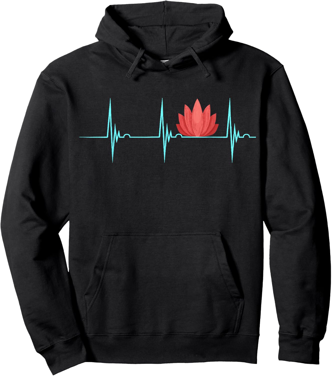 Massage Therapist Heartbeat EKG Pulse Namaste Flower Relax Hoodie - Hoodie | Black