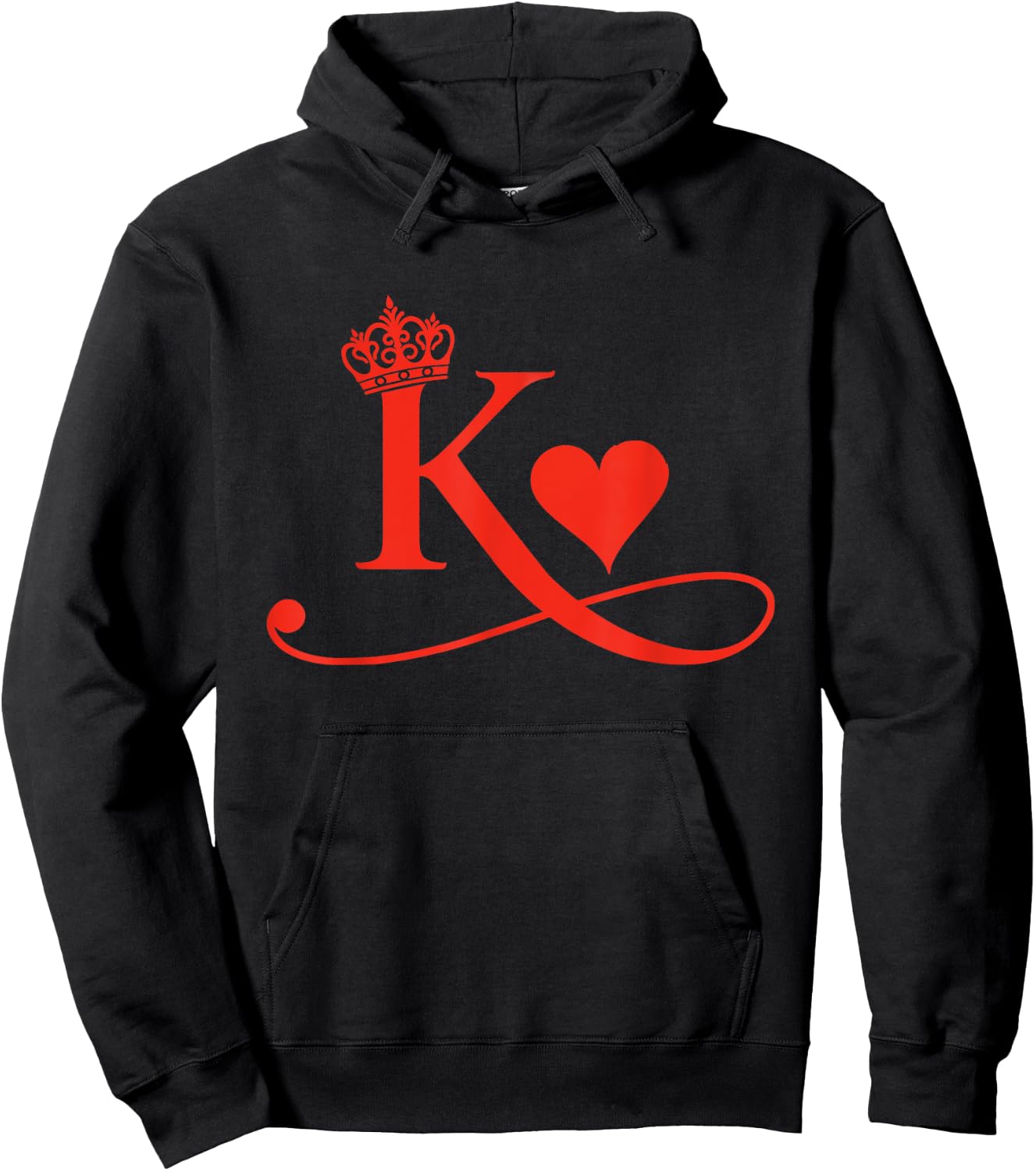 King & Queen of Hearts Matching Couple Saint Valentine's Day Hoodie - Hoodie | Black