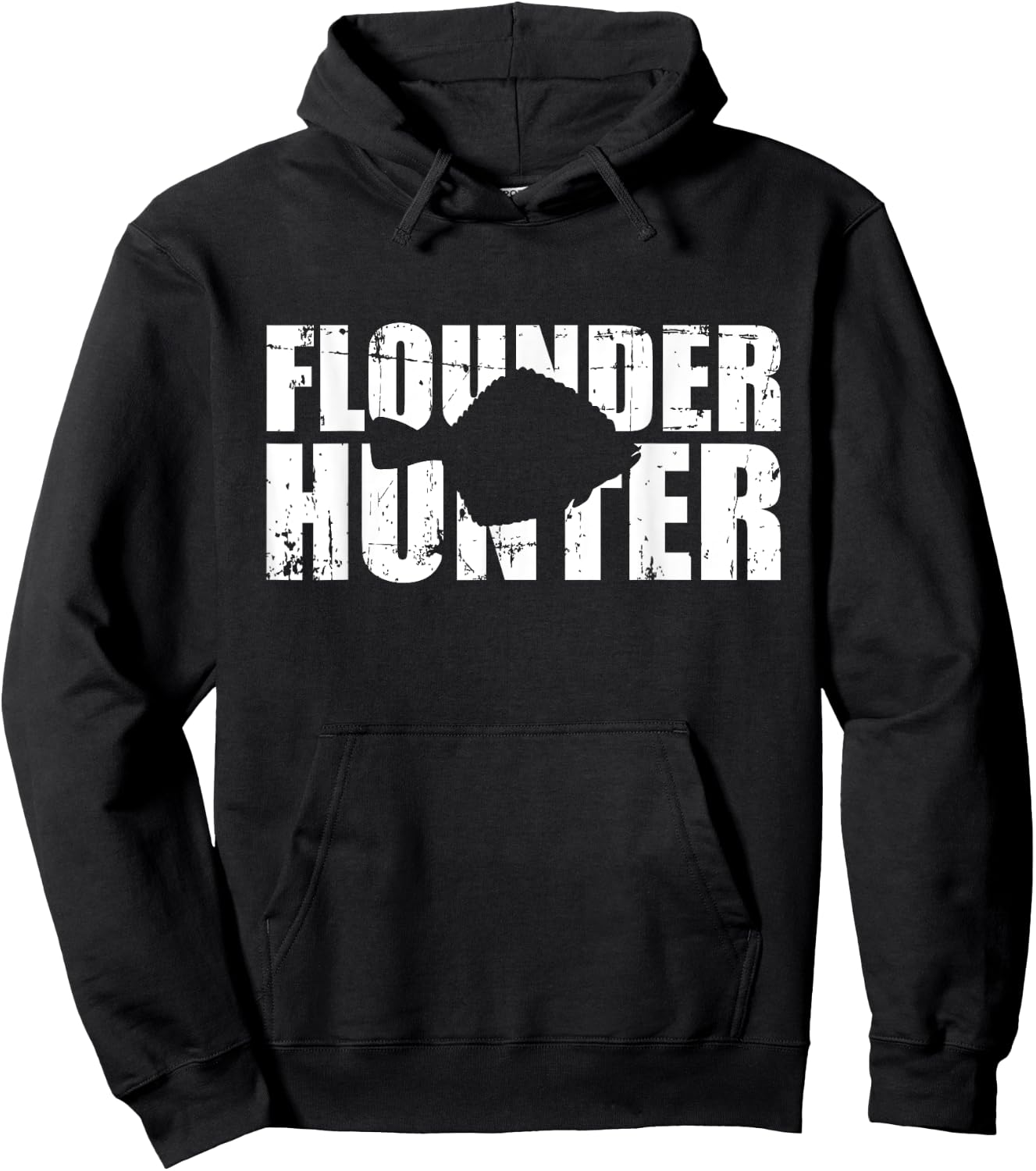 Flounder Hunter Fishing Hoodie - Hoodie | Black