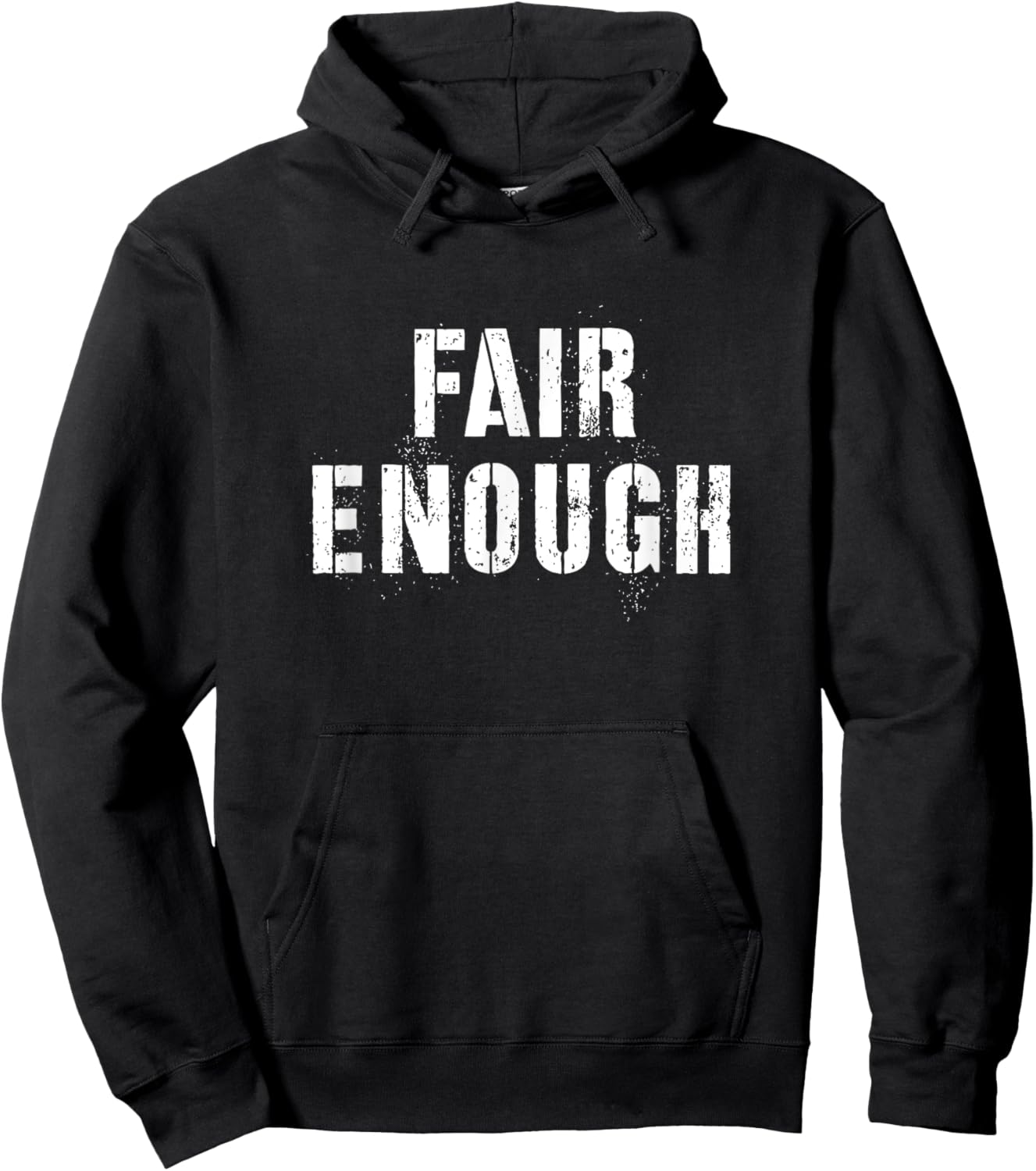 Fair Enough -Adults Classic Fit Black Cotton 60% Polyester 40% Short Sleeve Hoodie - Hoodie | Black