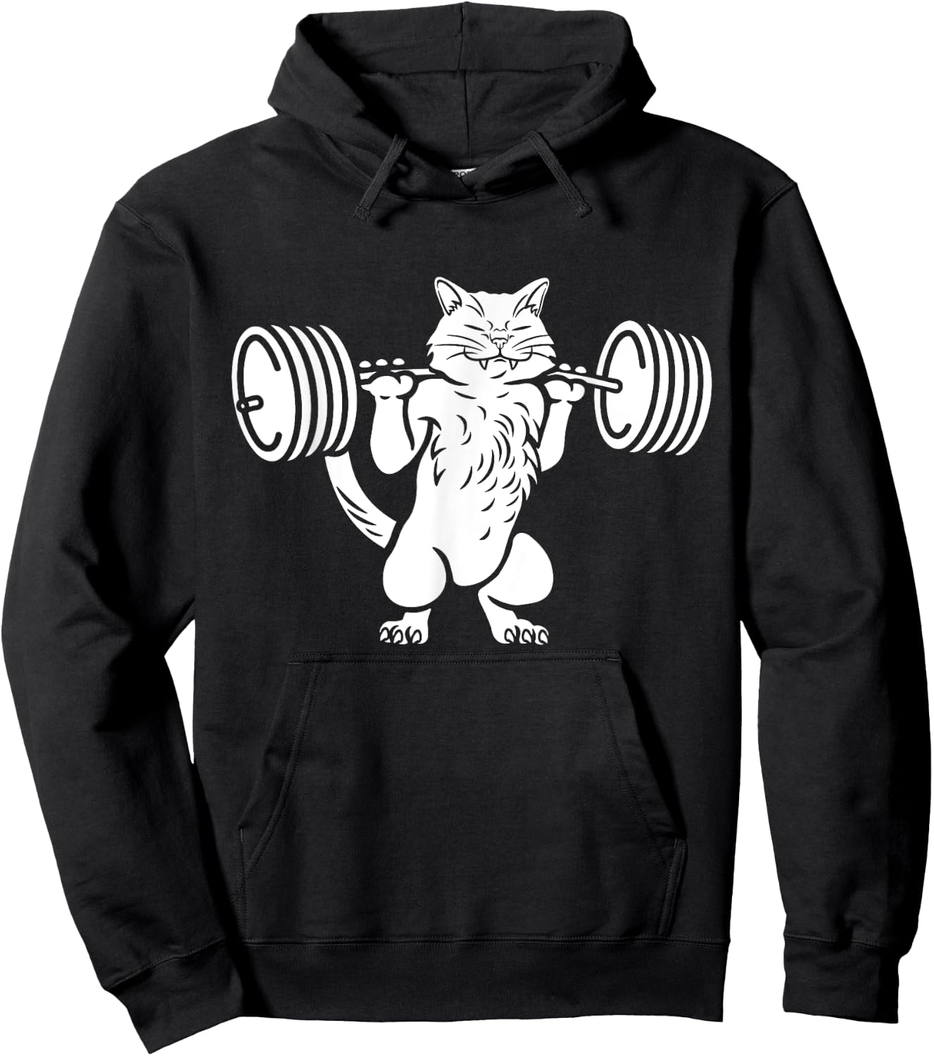 Squat Cat Gift Power Squat Bodybuilder Hoodie - Hoodie | Black