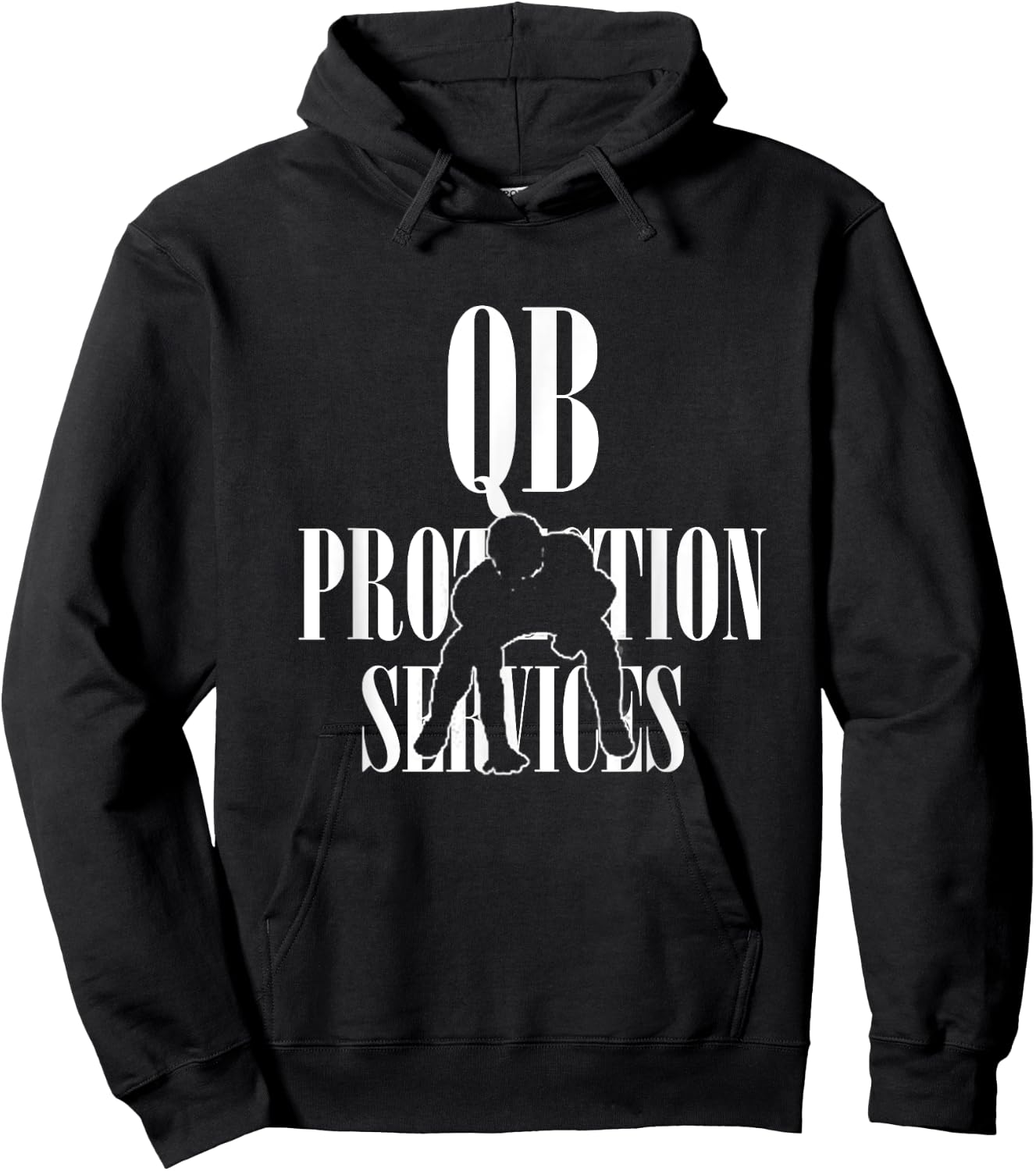 QB PROTECTION SERVICES | Gift Football Offensive Lineman Hoodie - Hoodie | Black