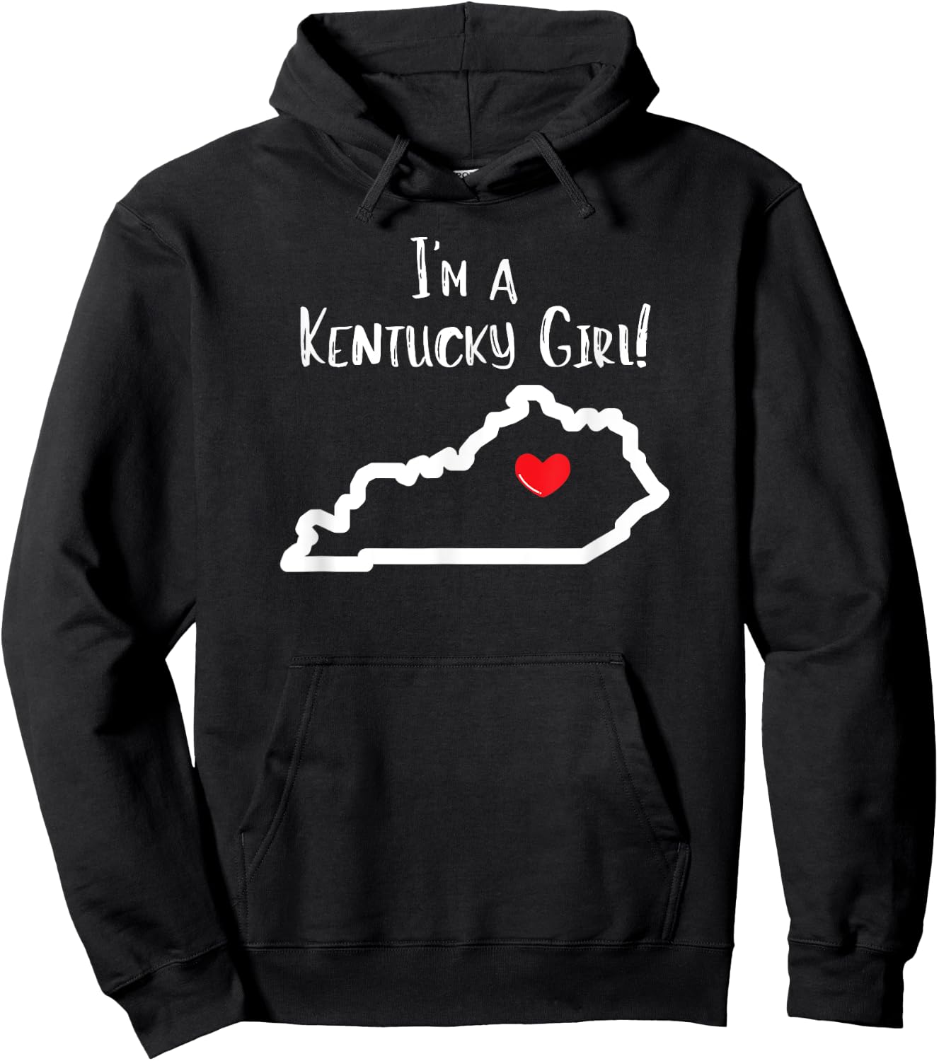I'm a Kentucky Girl Heart Hoodie - Hoodie | Black