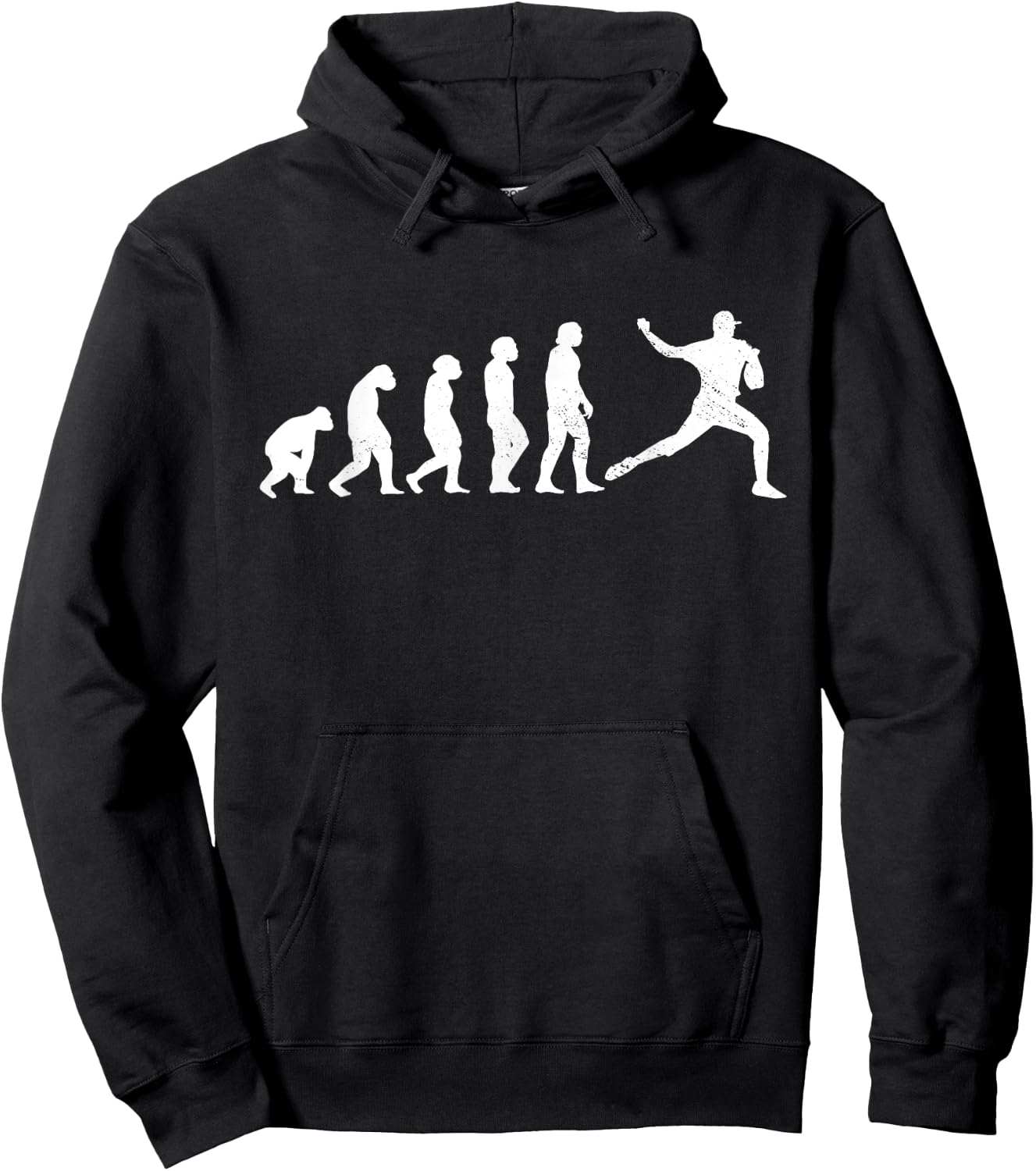 Pitcher Evolution Hobby Profession Monkey Ape Baseball Hoodie - Hoodie | Black