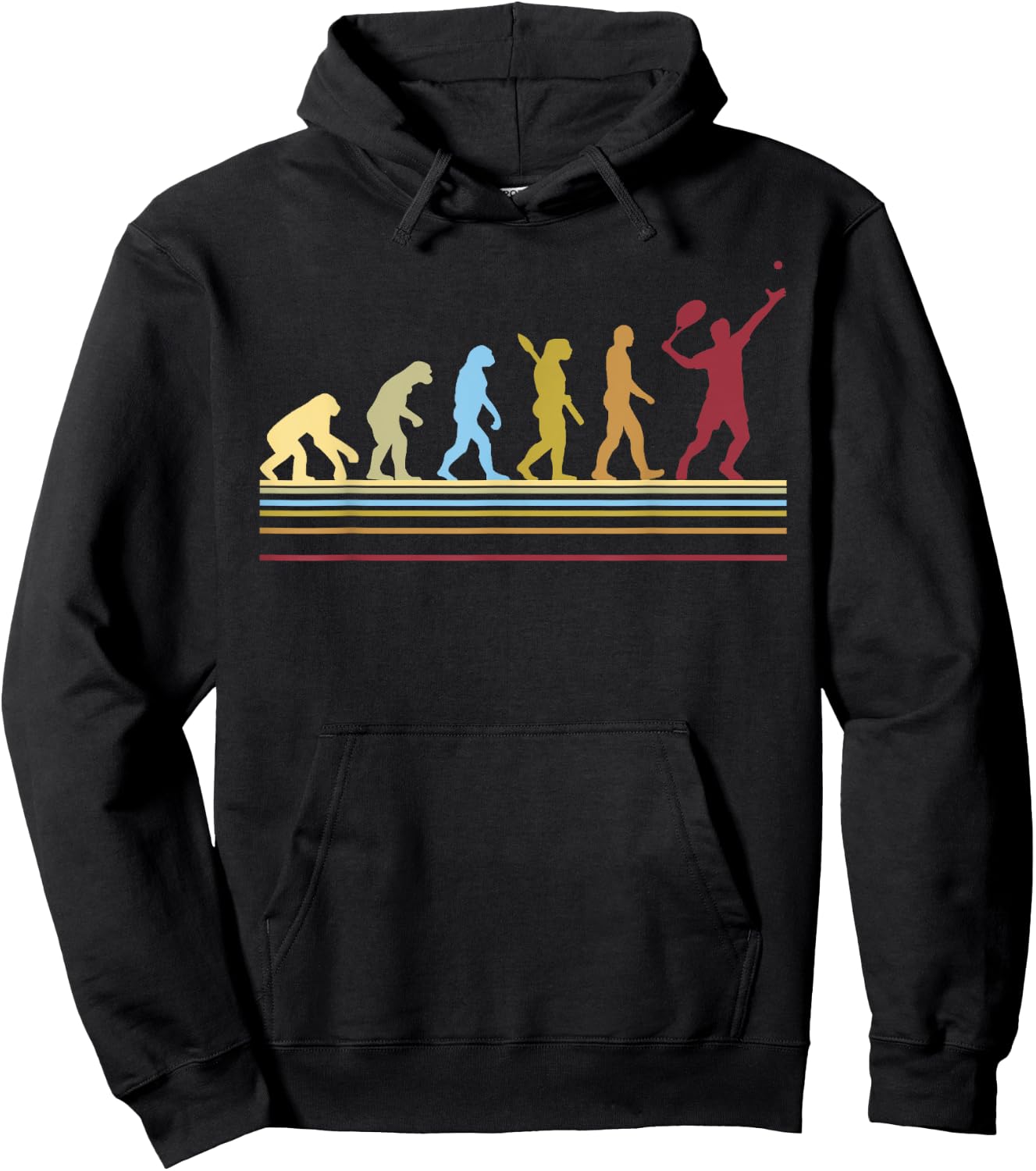Tennis Player Retro Sport Evolution Hoodie - Hoodie | Black