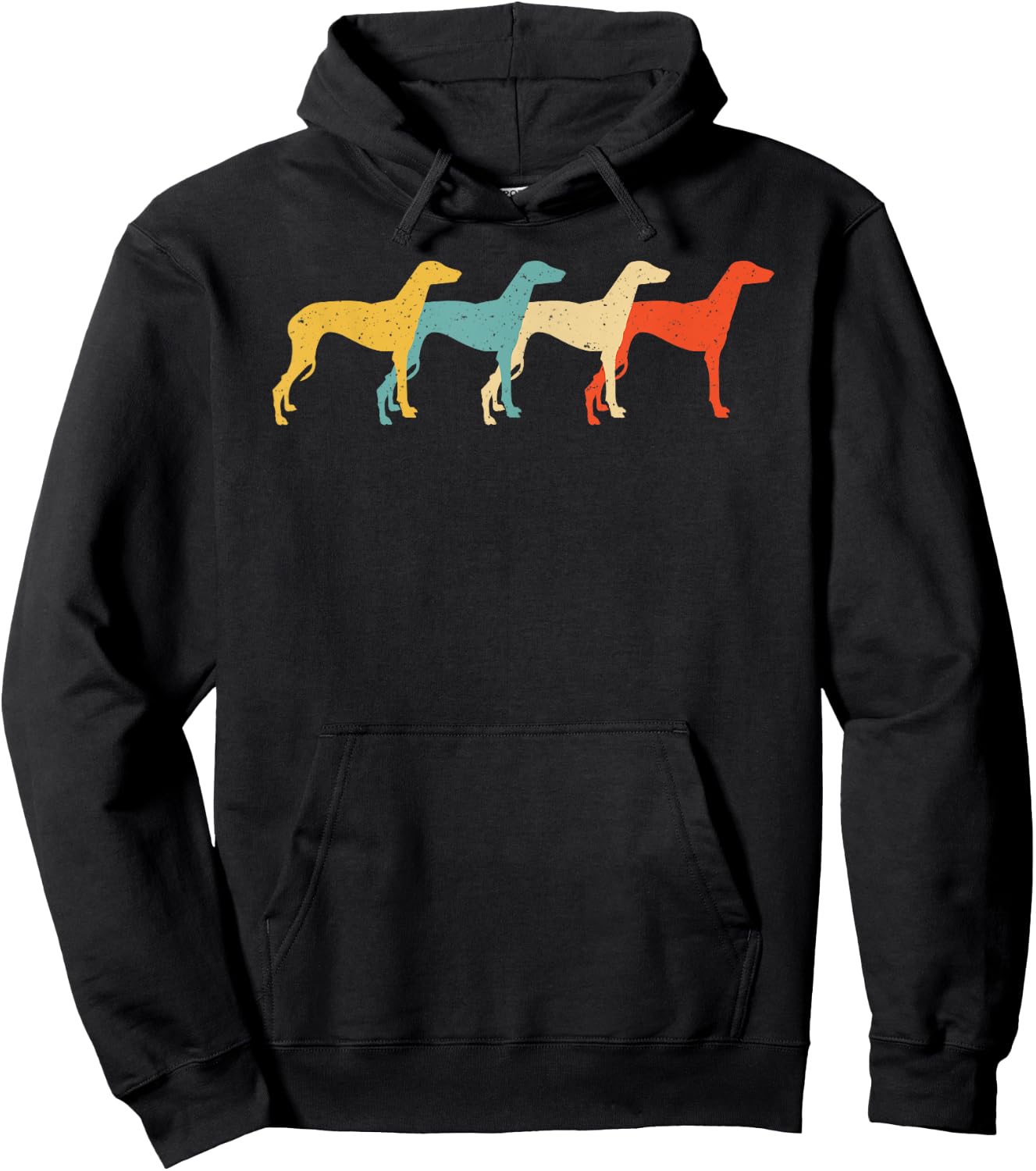 Greyhound Vintage Retro Dog Pet Racer Lover 60s 70s Gift Men Women Girls Kids Hoodie - Hoodie | Black