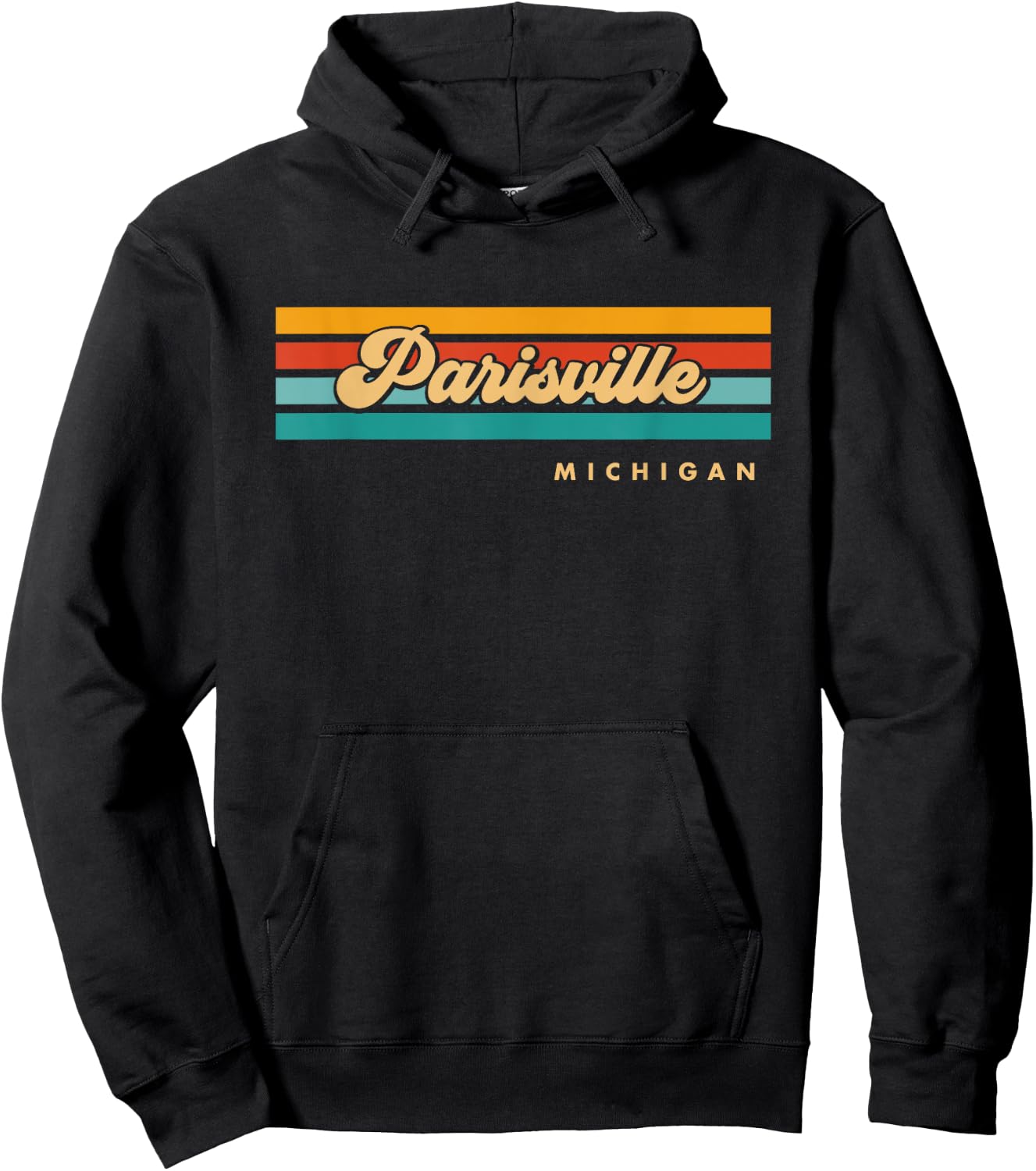 Vintage Sunset Stripes Parisville, Michigan Hoodie - Hoodie | Black