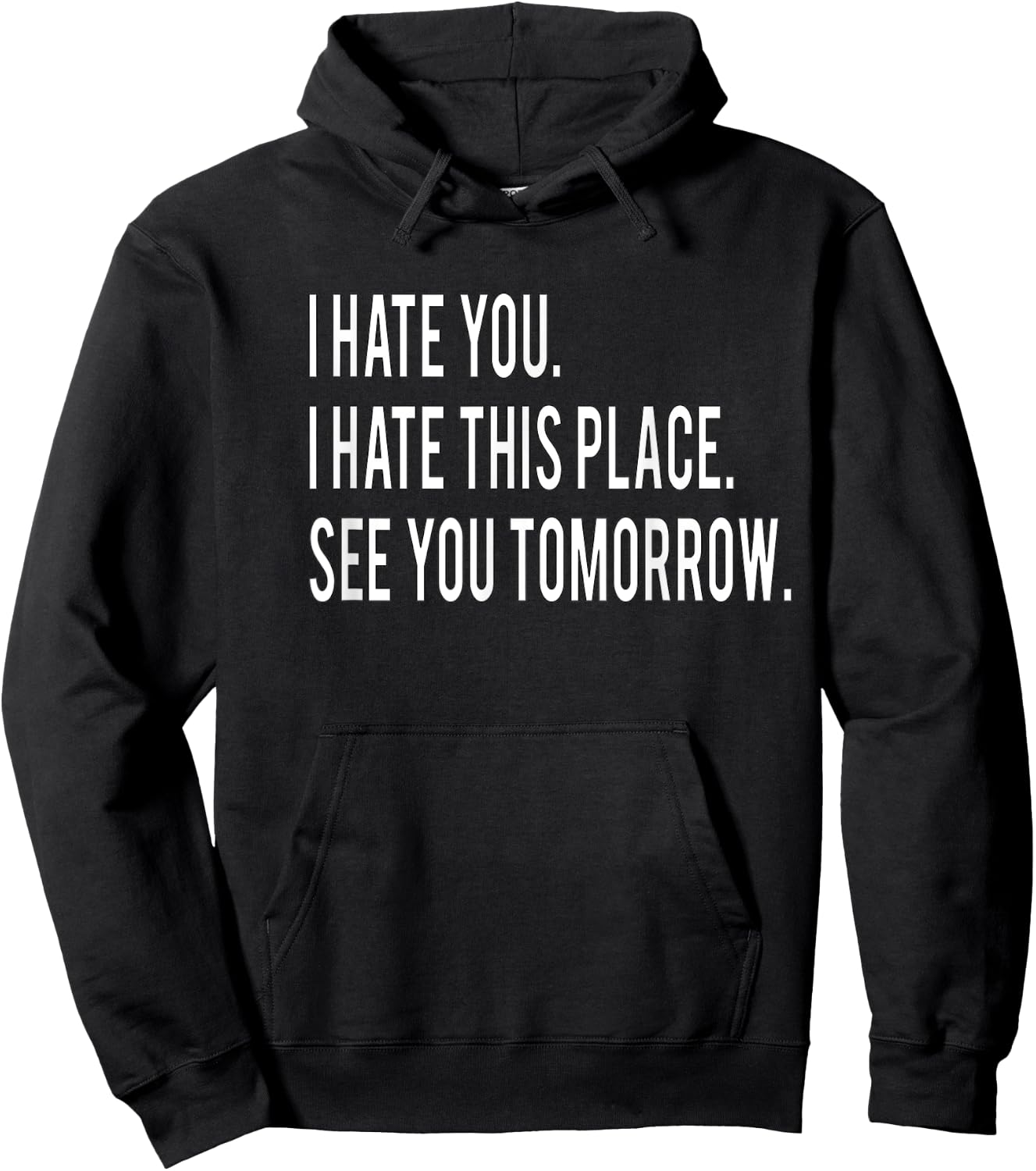 I Hate You This Place See You Tomorrow Funny Fitness Workout Hoodie - Hoodie | Black